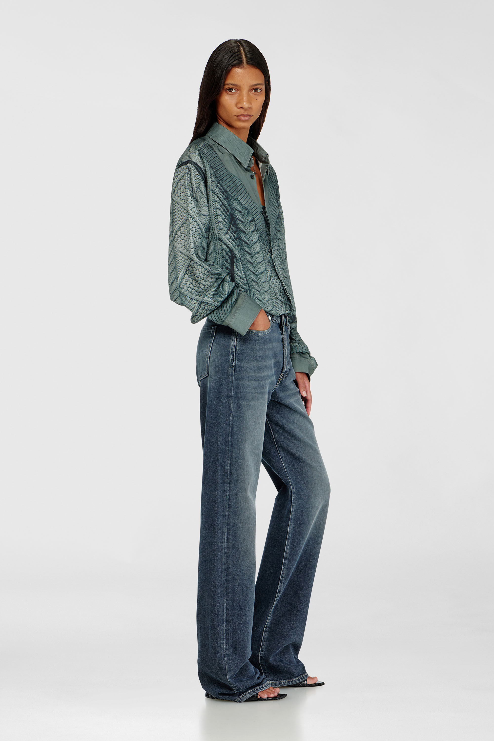 Diesel - Woman's Regular Jeans 1971 D-Sent 007EI, Dark Blue - 2