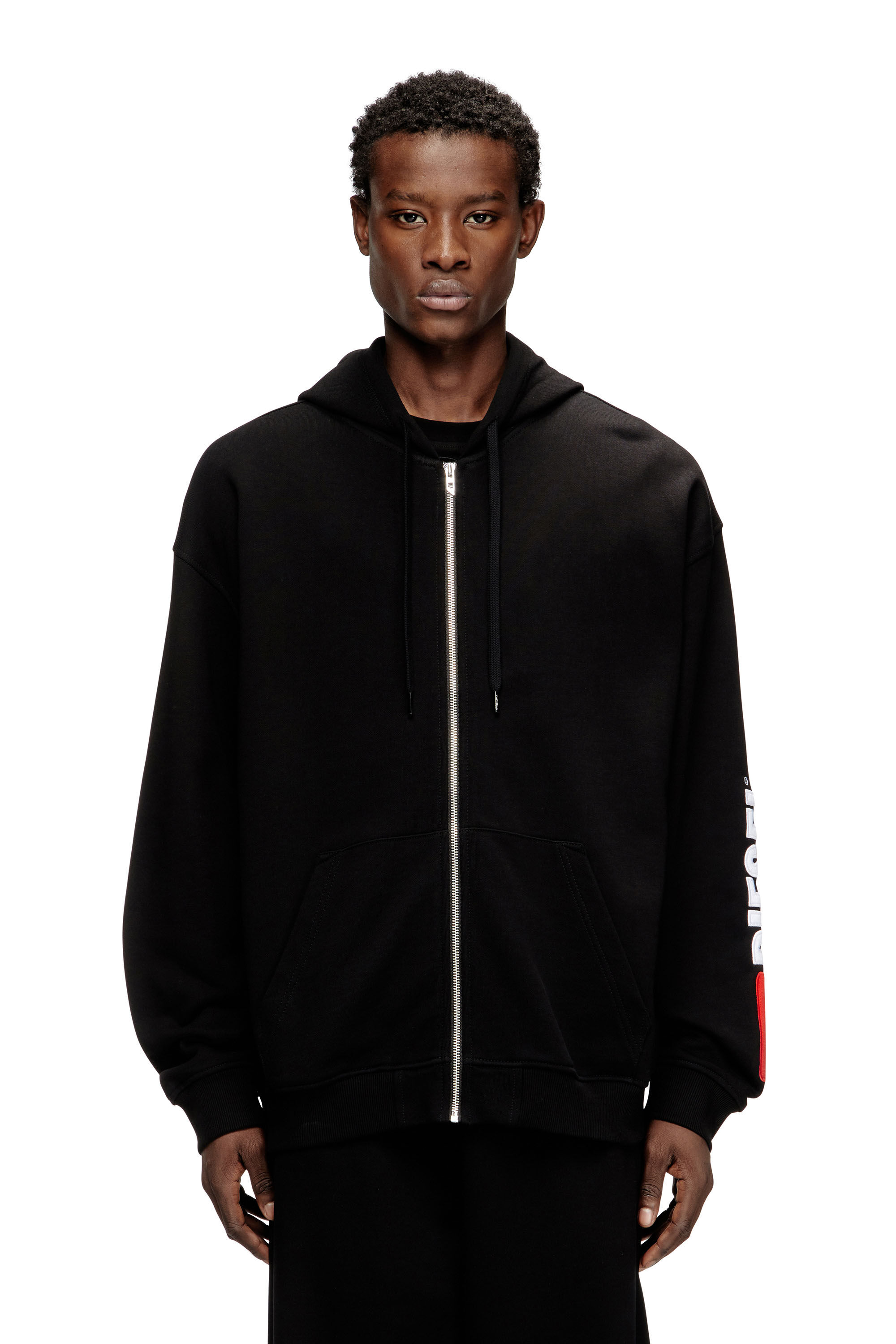 Diesel - S-BOXT-ZIP-HOOD-DIV, Man's Hoodie with logo patch embroidery in null - 2