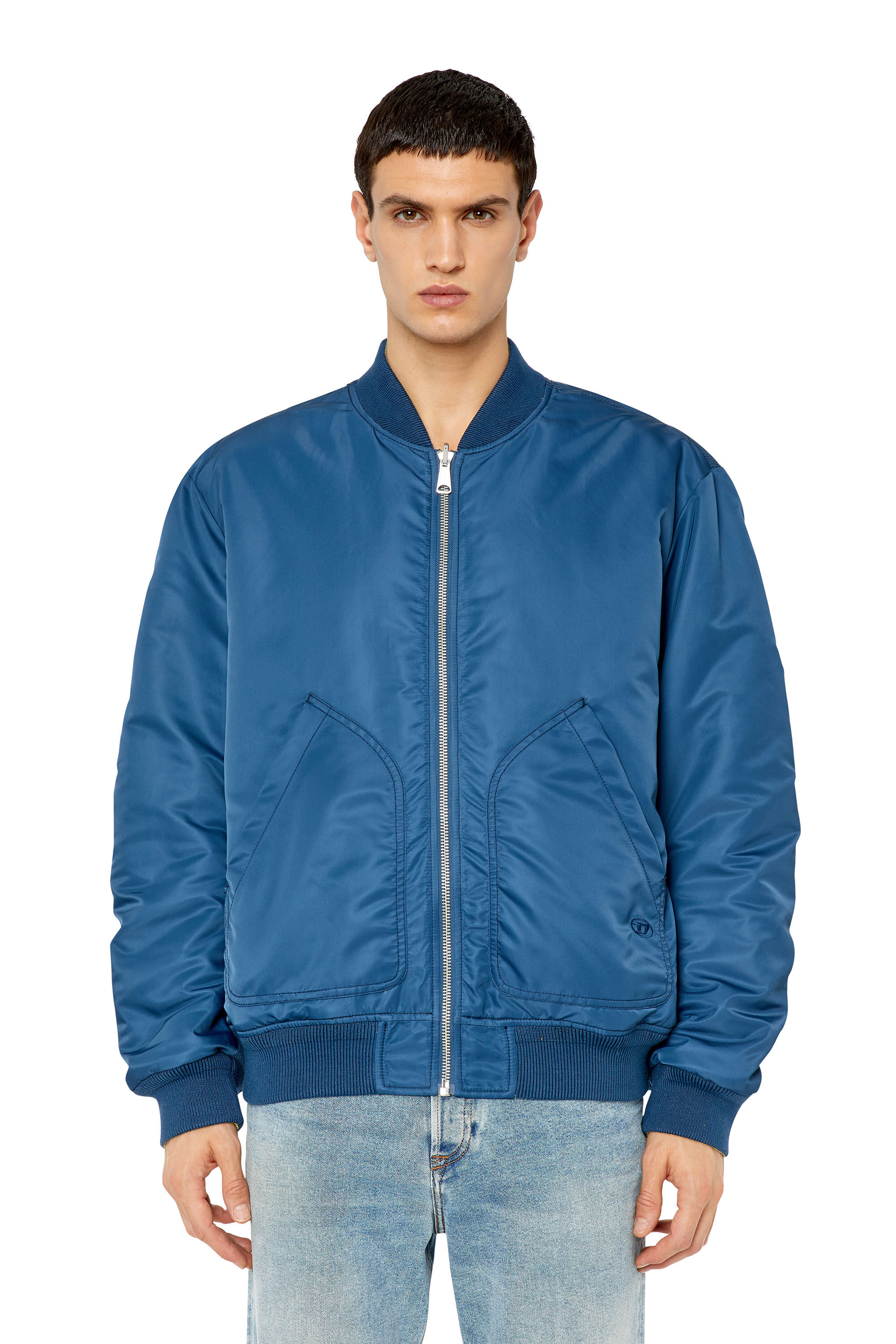 Diesel - J-MATT, Man's Reversible bomber in padded nylon in Blue - 3