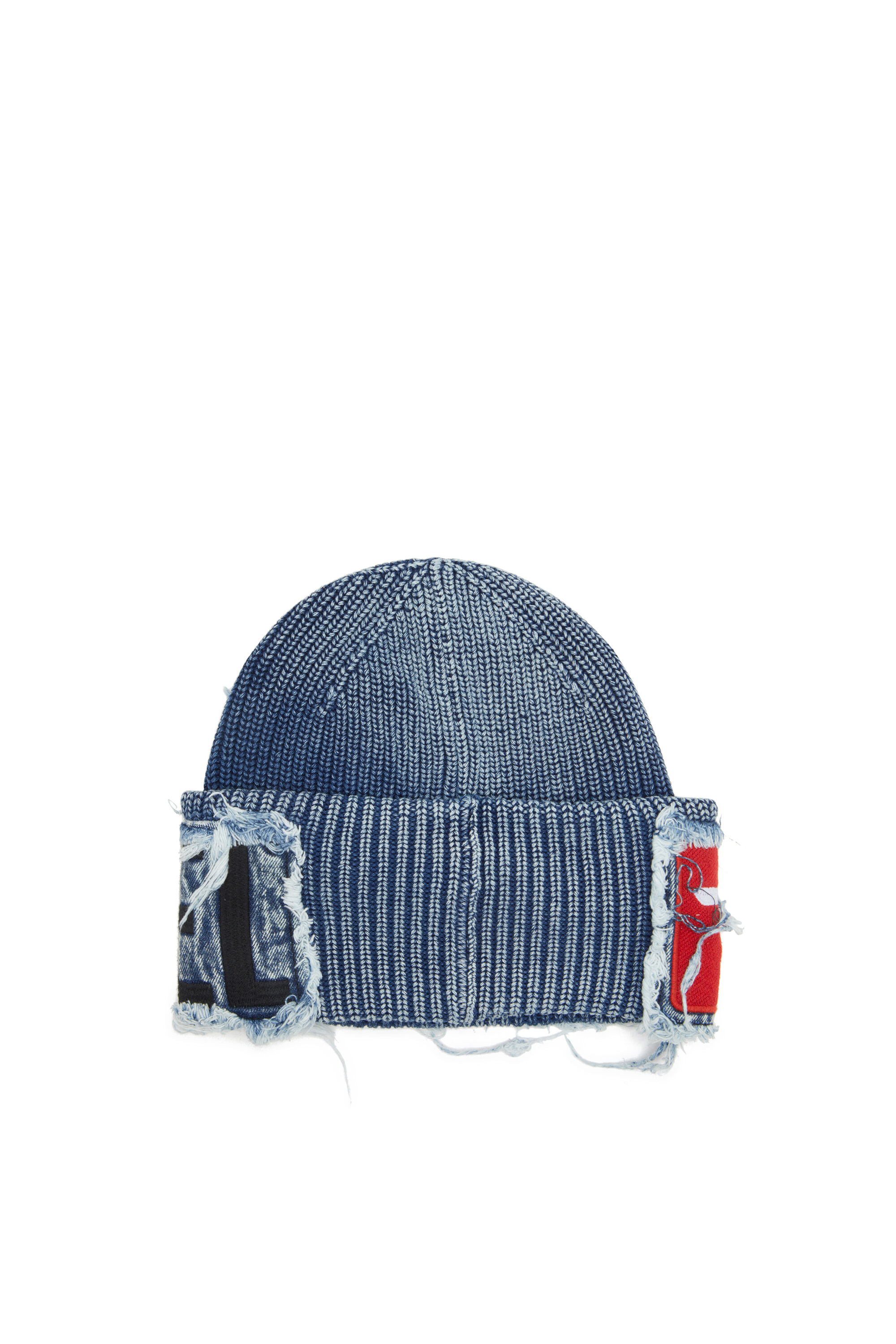Women's Denim effect beanie with bold patch detail | Blue | Diesel