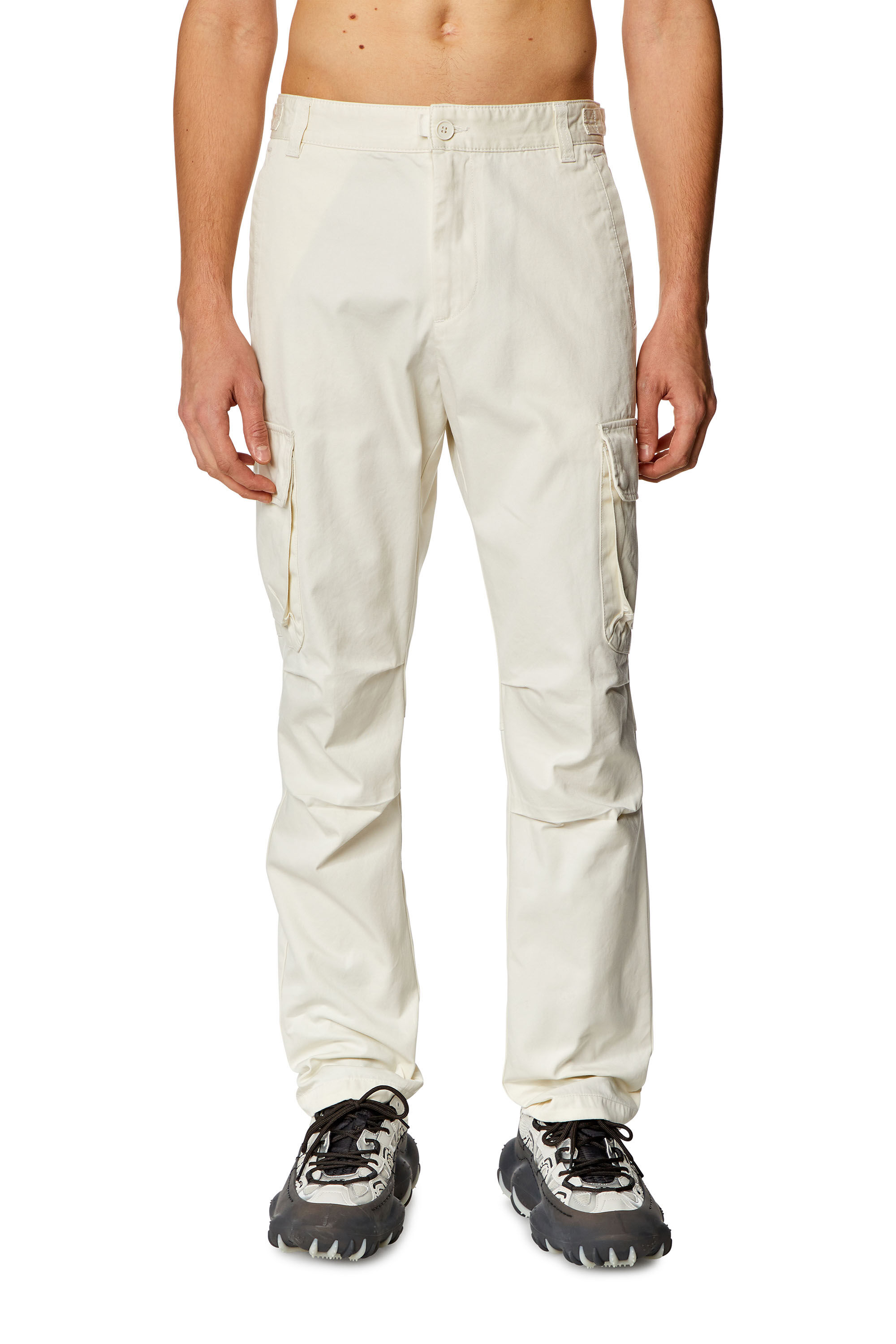 Diesel - P-ARGYM, Man Twill cargo pants in organic cotton in White - Image 3