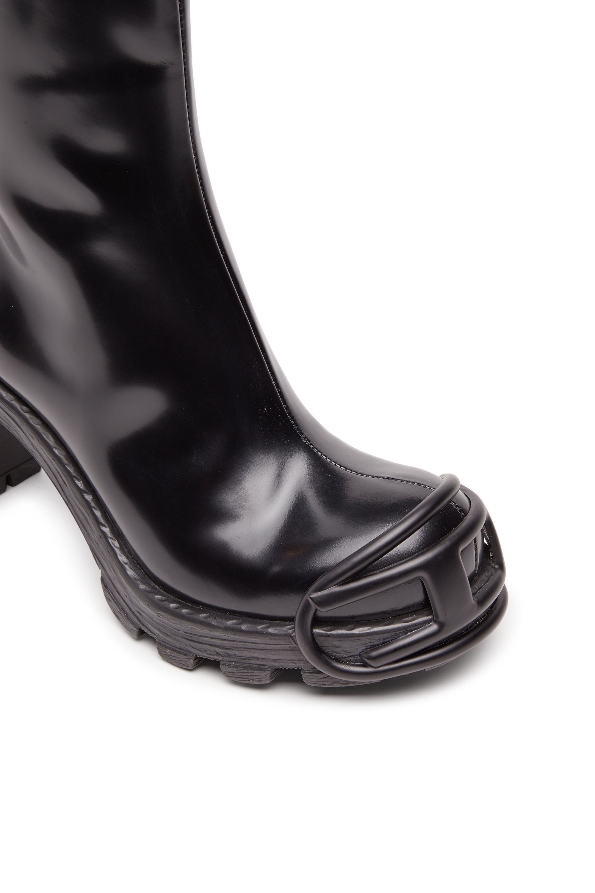Women s D Hammer High heel boots in brushed leather Black Diesel