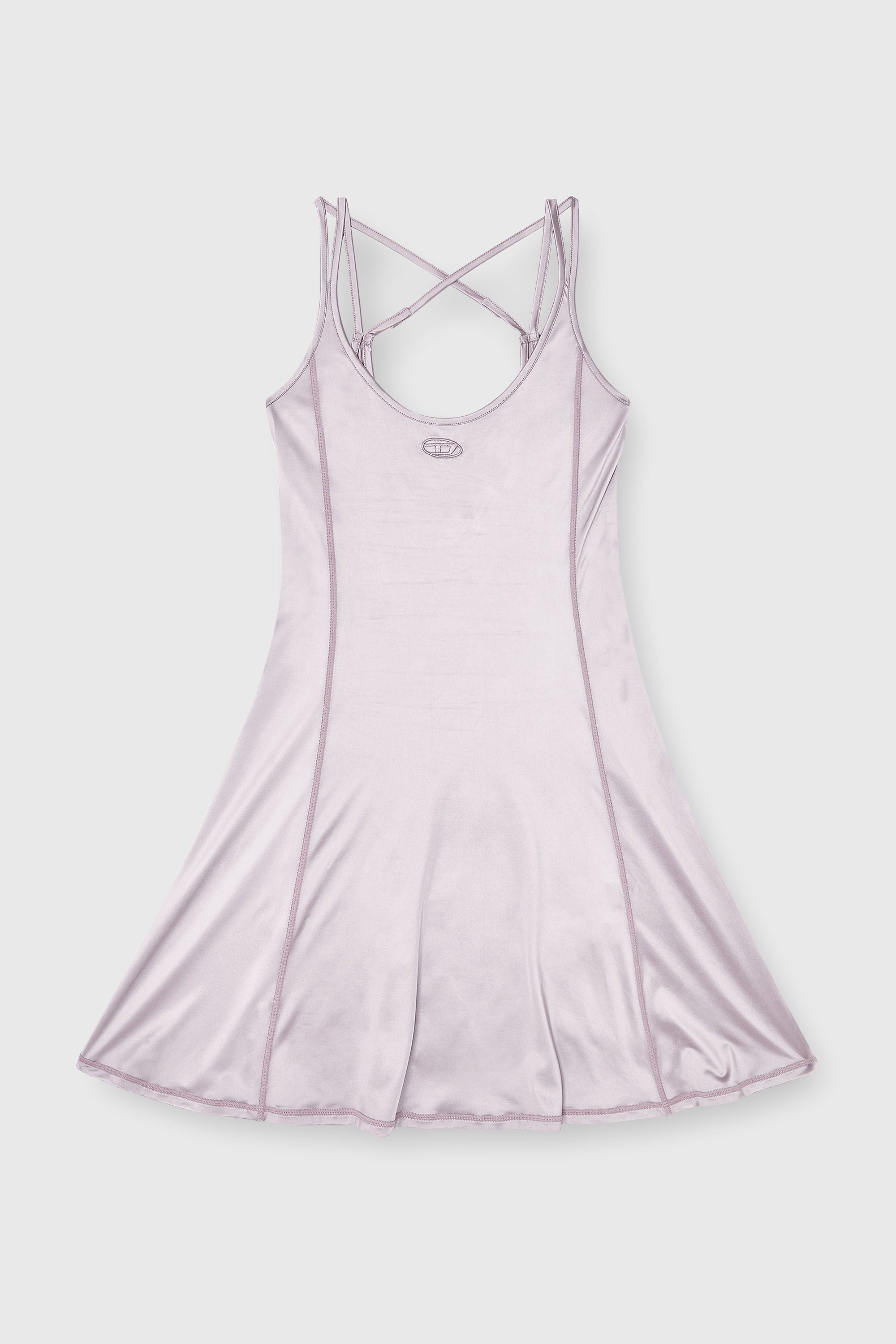 Diesel - D-IMMY, Woman's Fluid mini dress with double straps in Lilac - 2
