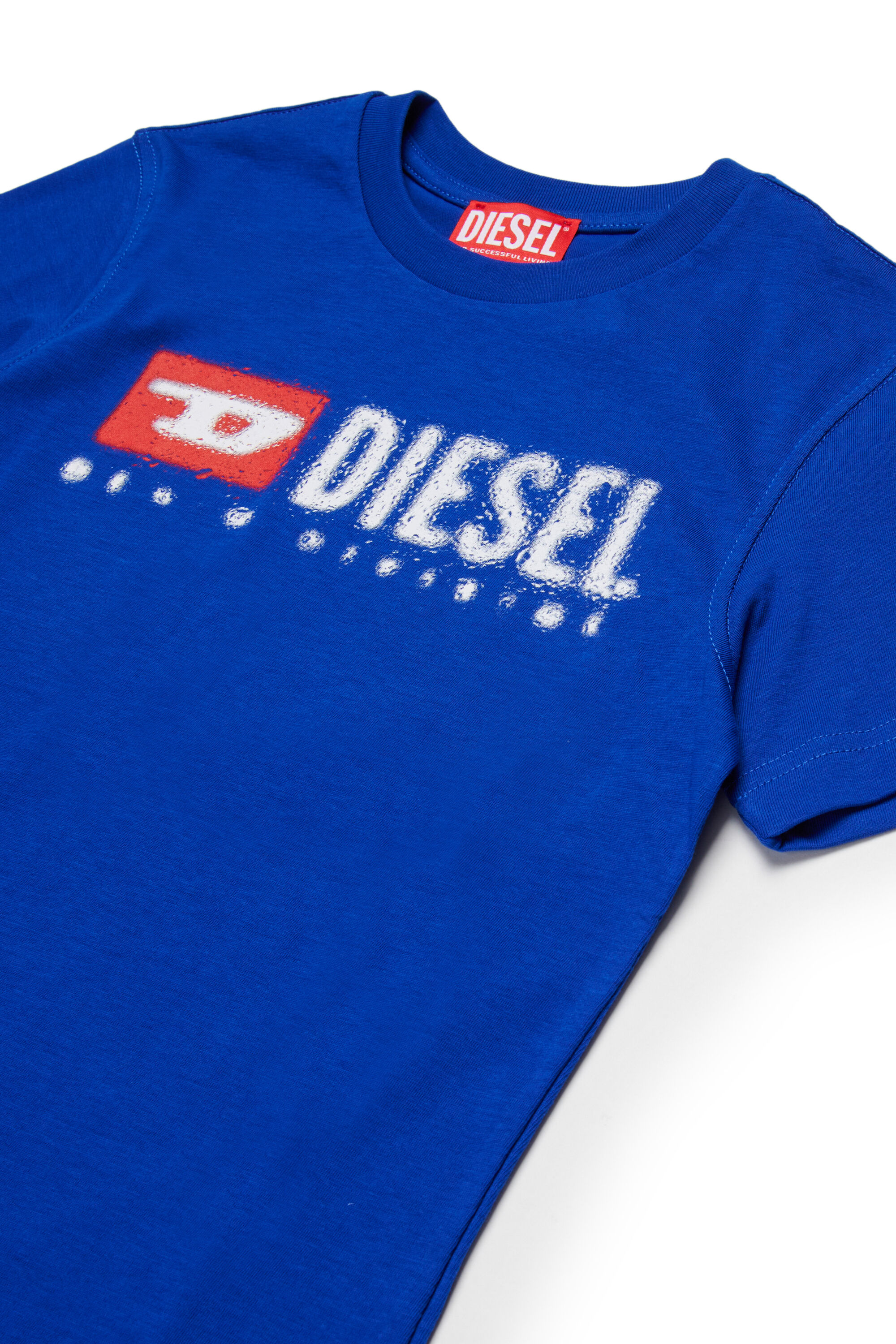 Diesel - TADJUSTK14, Man's Cotton T-shirt with printed logo in Blue - 3