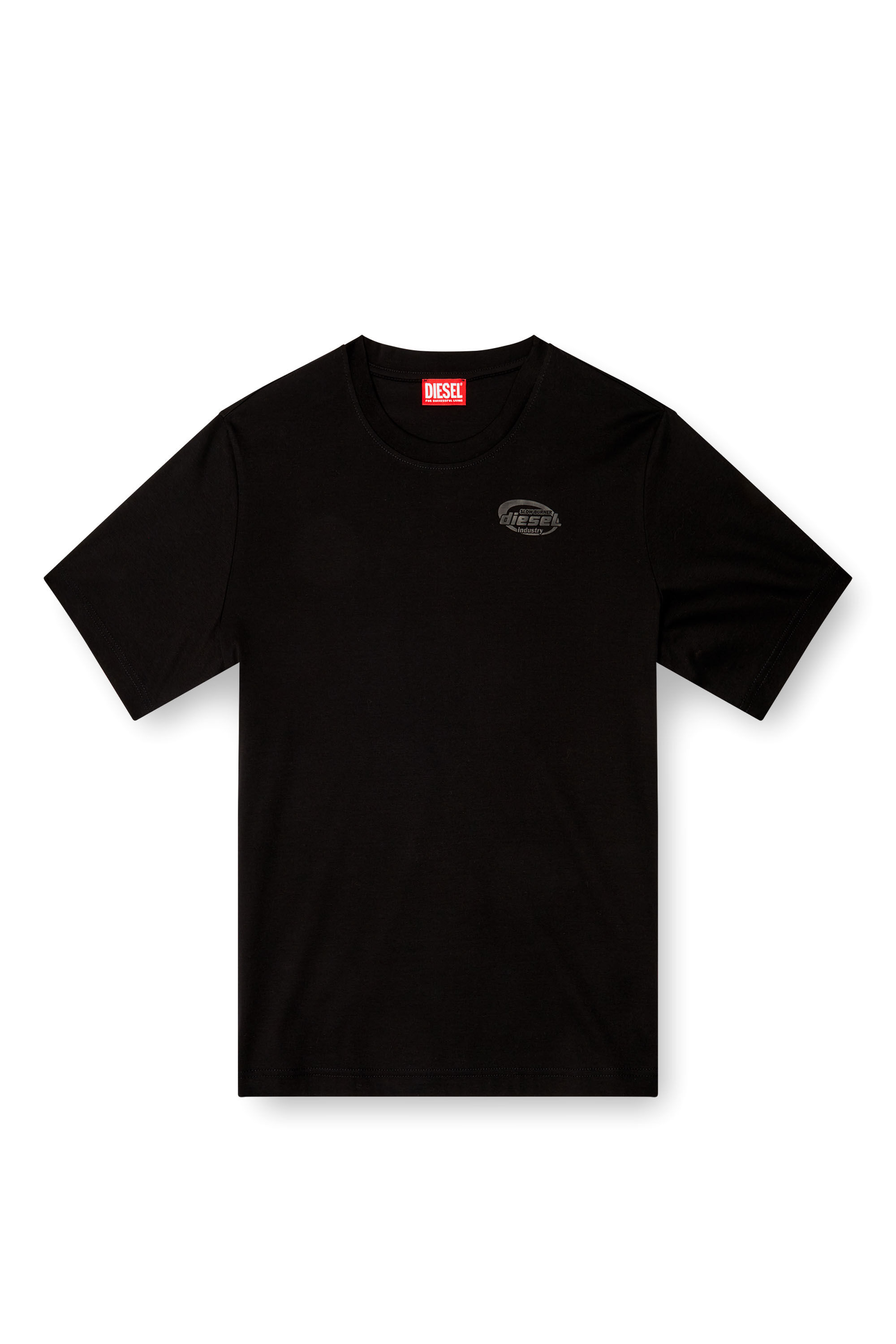 Diesel - T-MADJUST-R2, Man's Mercerized cotton T-shirt with tonal logo in Black - 2