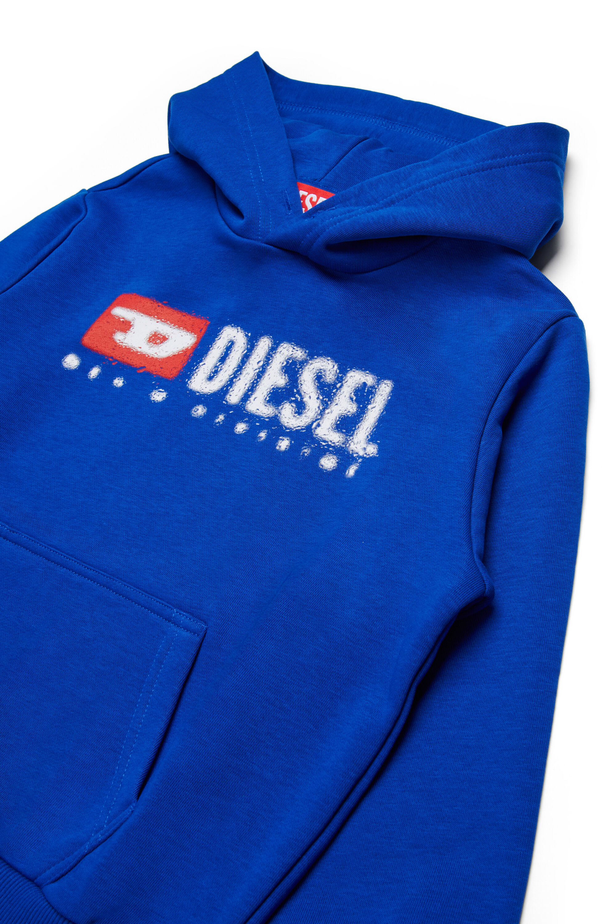 Diesel - SDROPSHOOD OVER, Man's Cotton sweatshirt with logo print in Blue - 3
