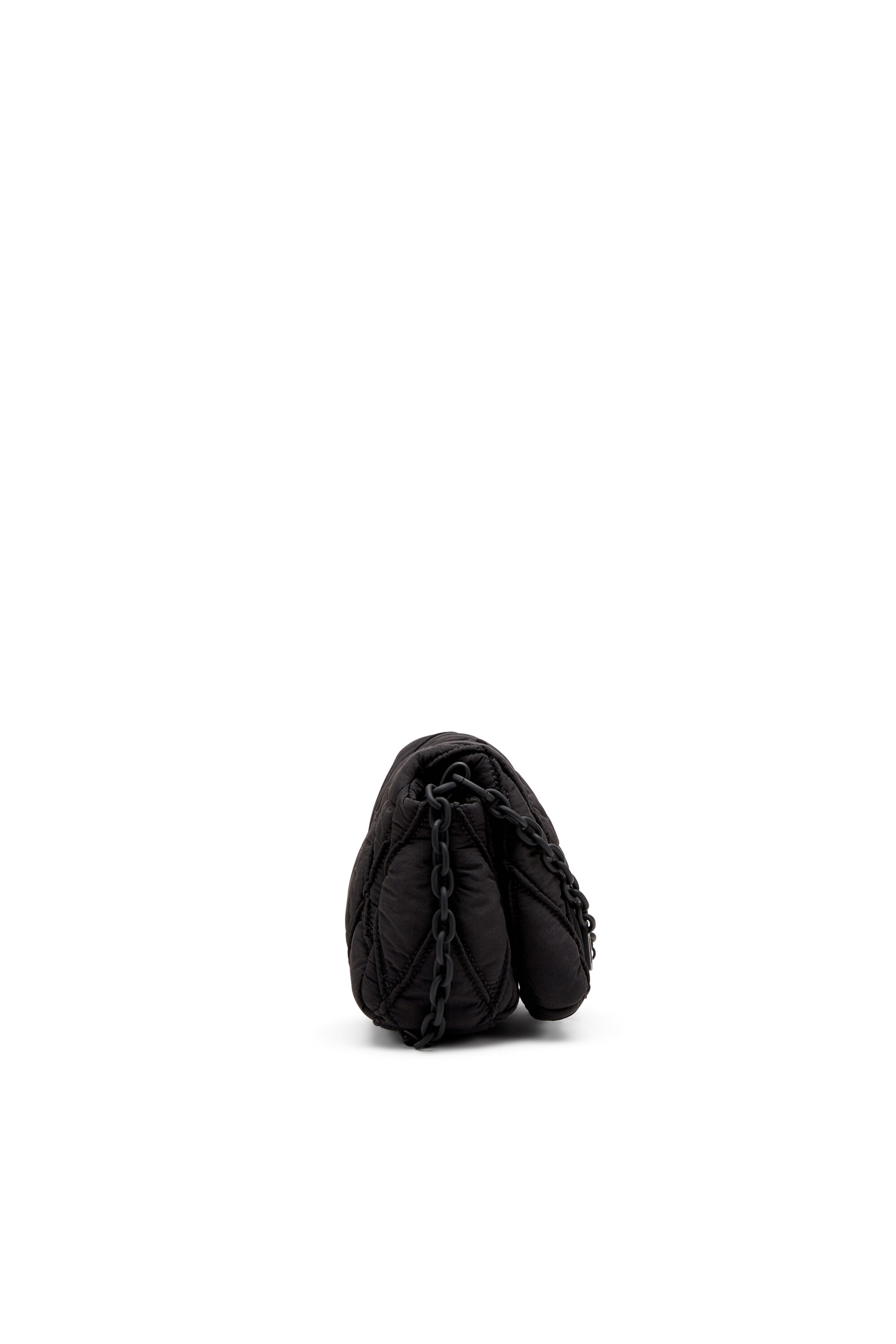Women's Charm-D S-Small shoulder bag in quilted nylon | Black | Diesel