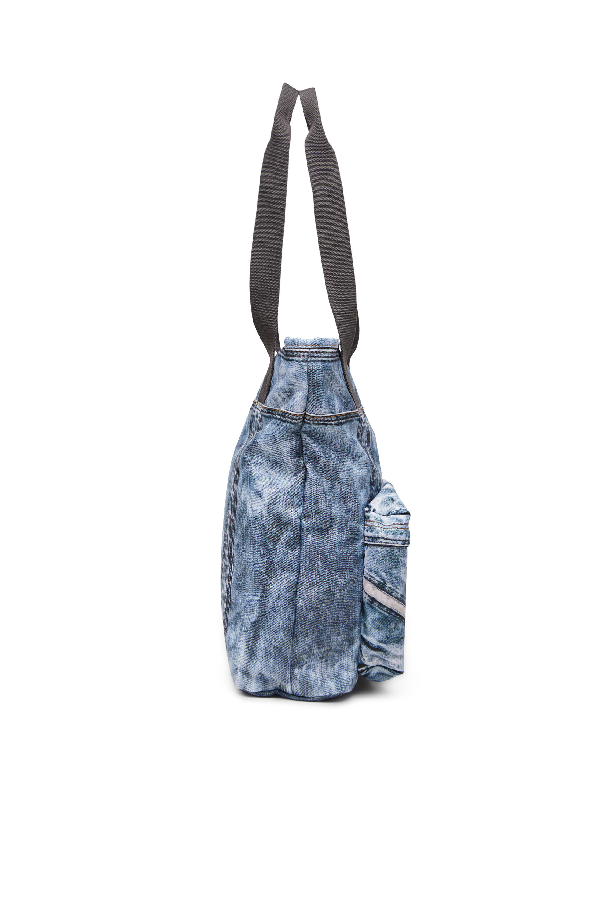 Women's Tote bag in trompe l'oeil denim | Blue | Diesel