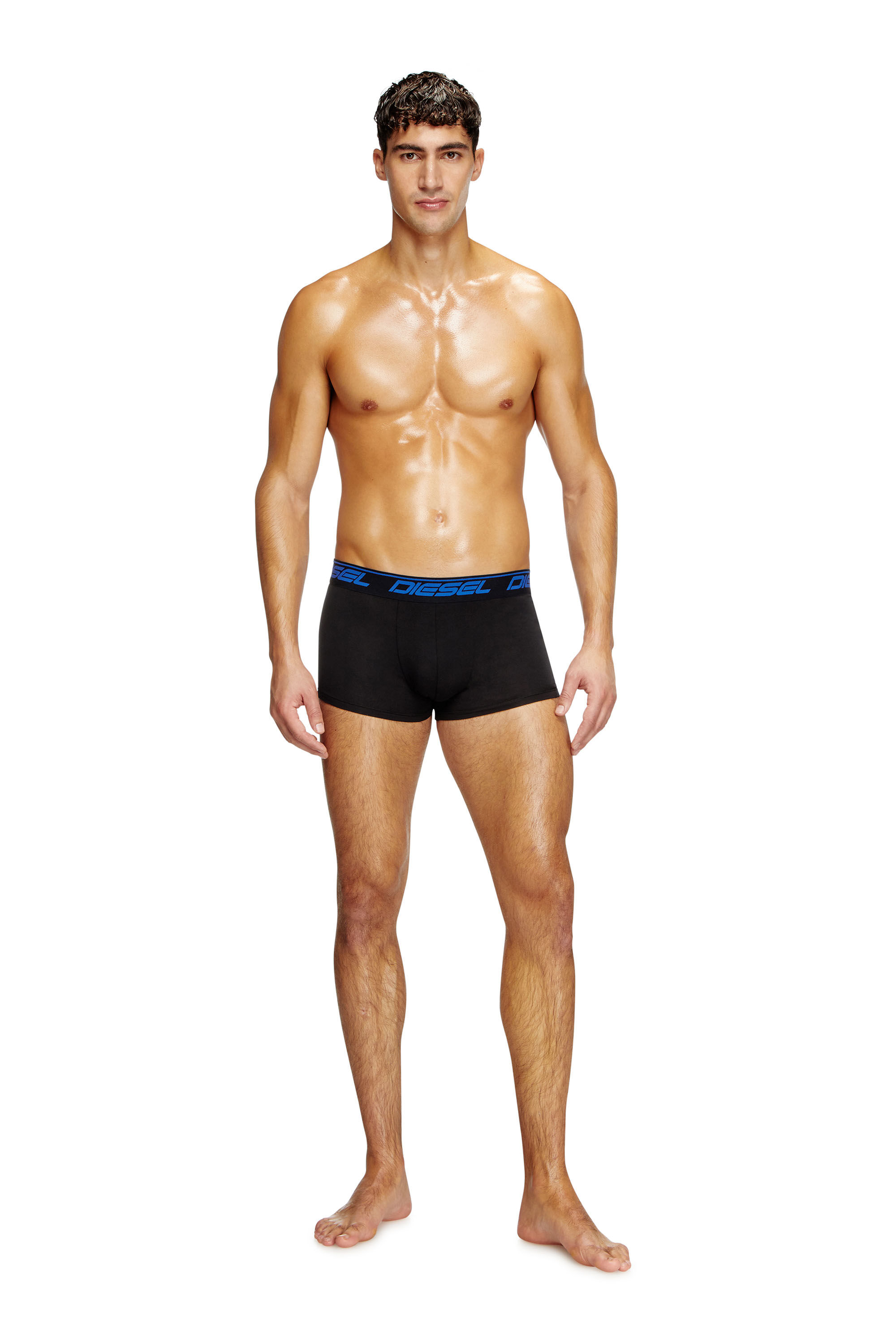 Diesel - UMBX-DAMIENTHREEPACK, Man's Three-pack cloudy-print boxer briefs in Black/Blue - 1