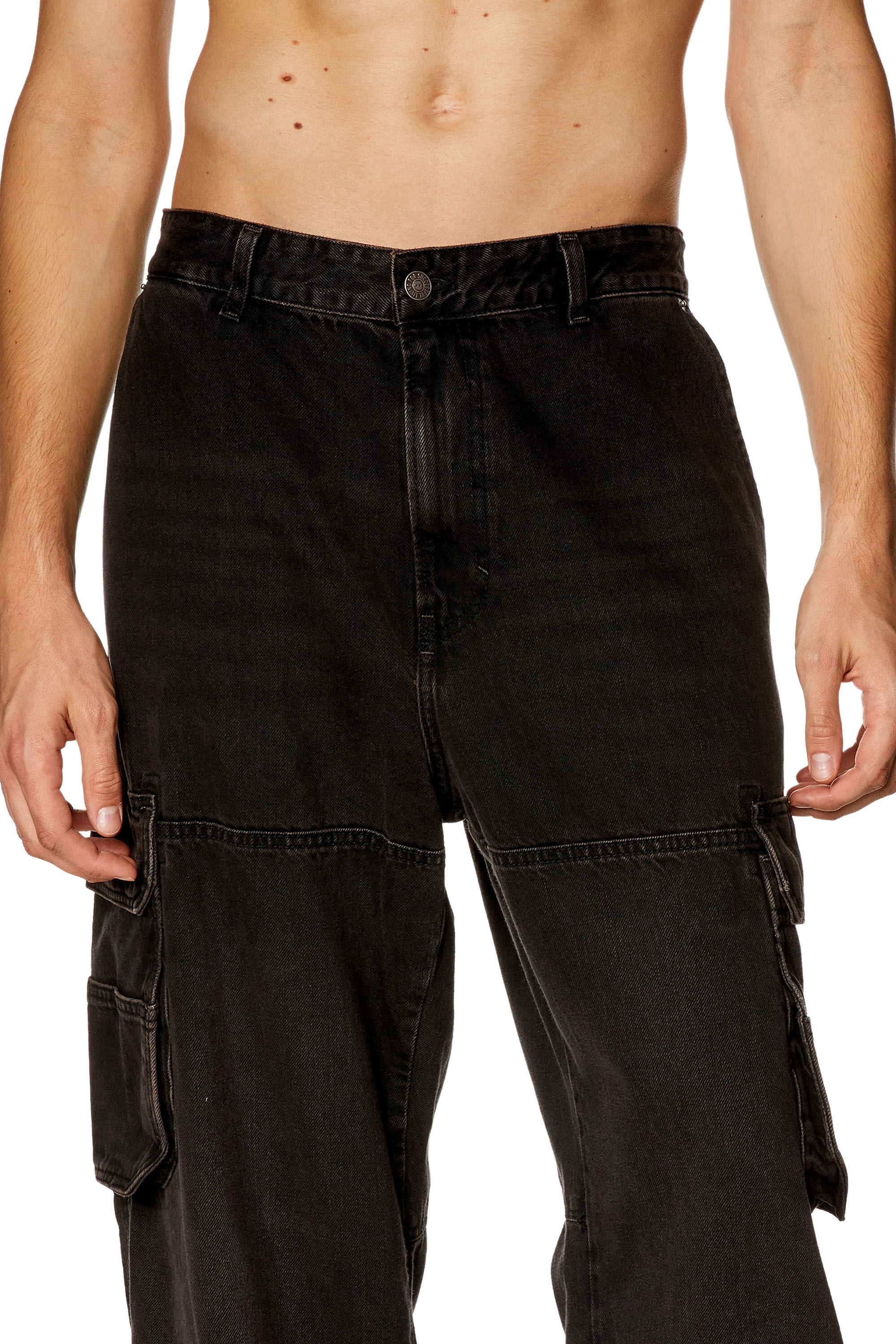 Diesel - Straight Jeans D-Fish 0KIAG, Black/Dark grey - Image 5