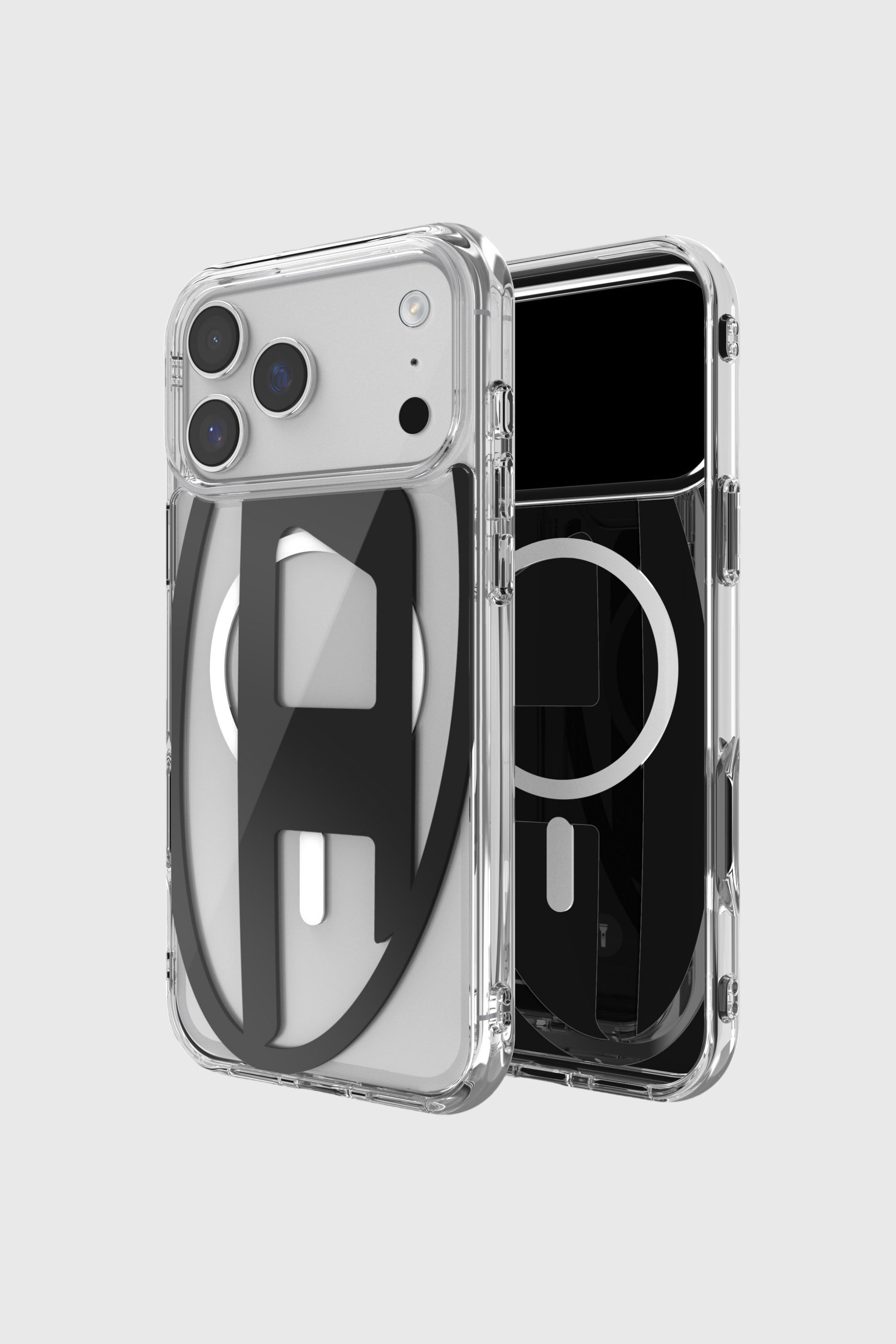 Diesel - 60418 AOP CASE, Unisex's Oval D metallic case with magsafe for iPhone 17 Pro Max in Black - 1
