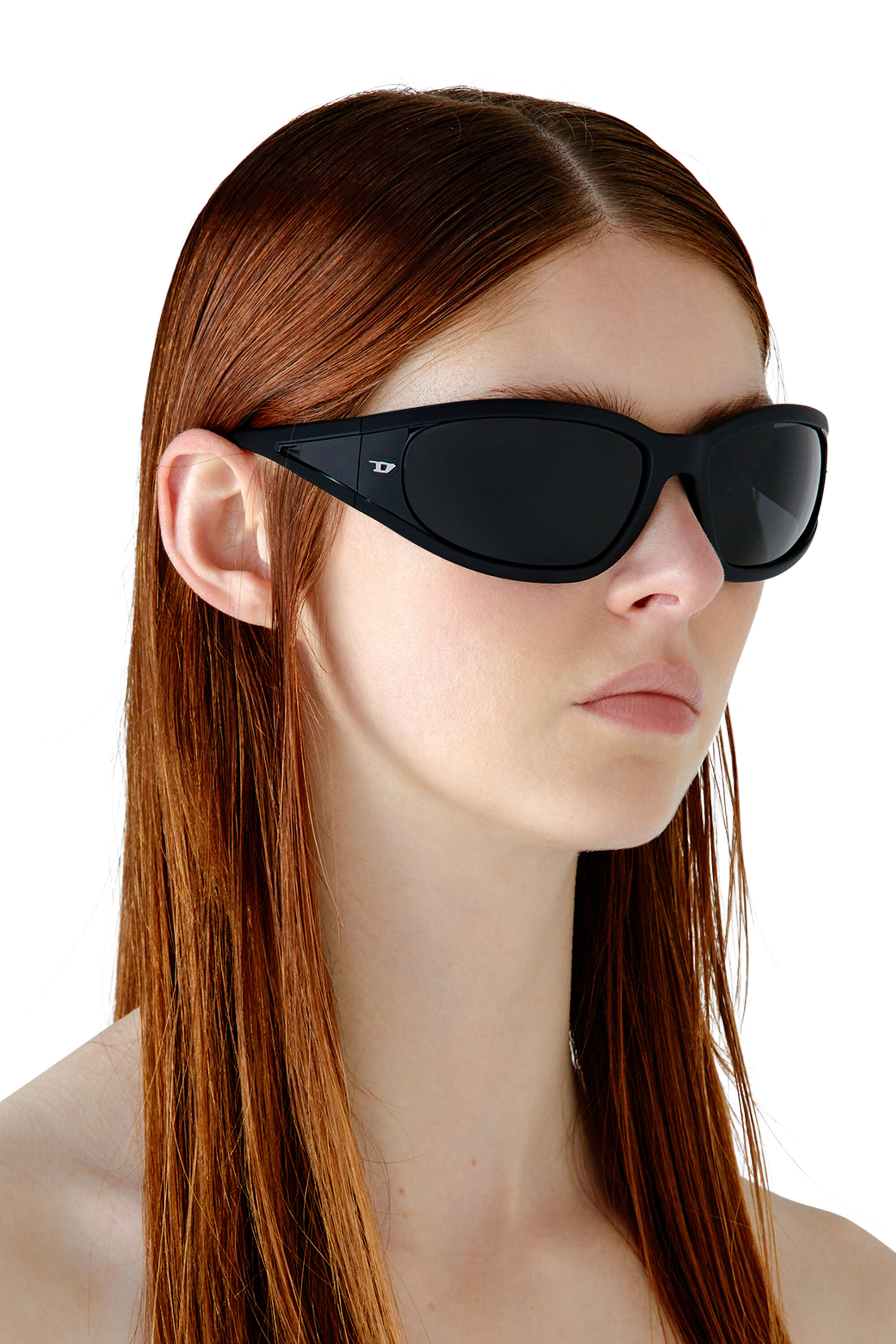 Women s Rectangular sunglasses in acetate Black Diesel