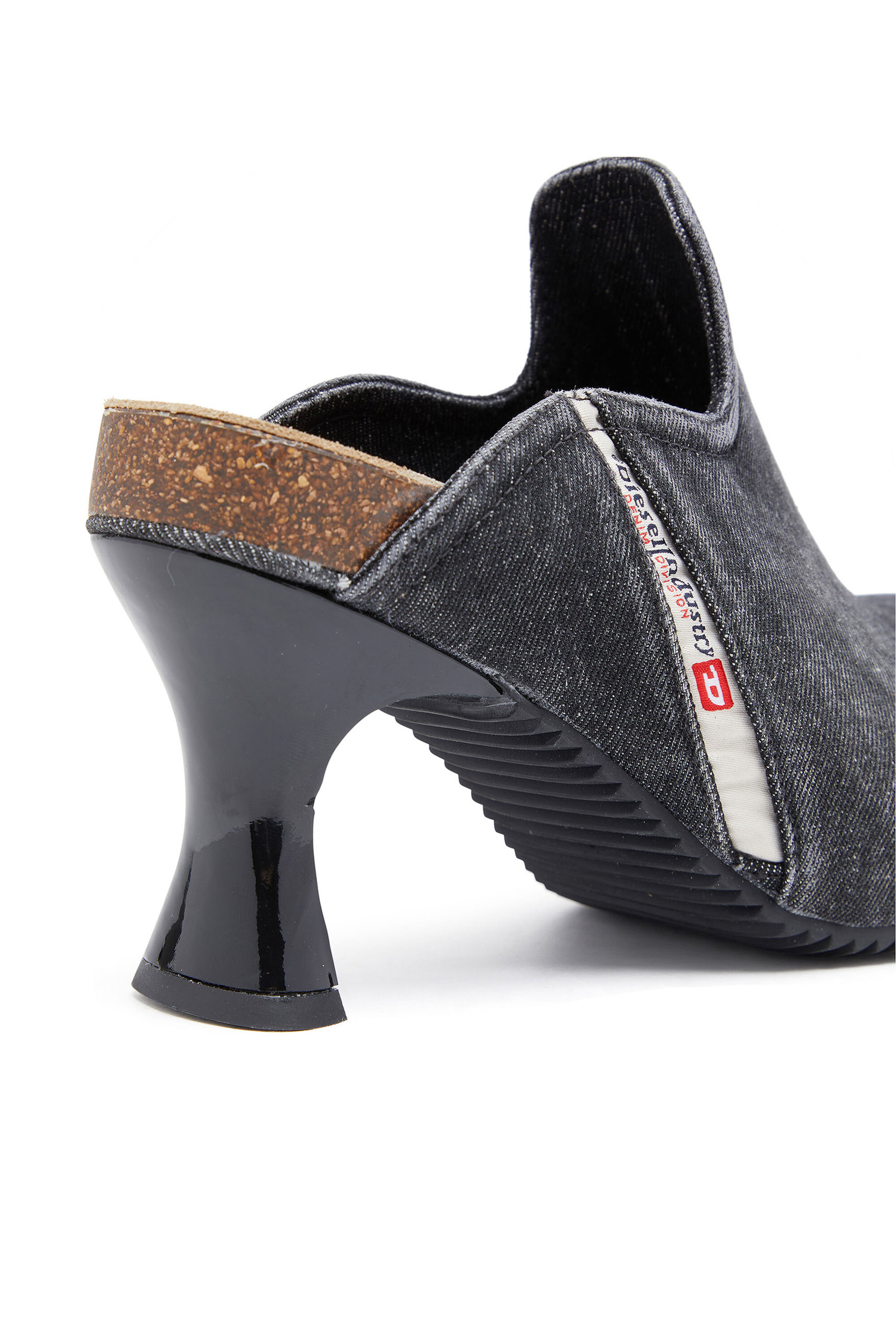 Women's D-Woodstock: Denim kitten heel mules | Black | Diesel