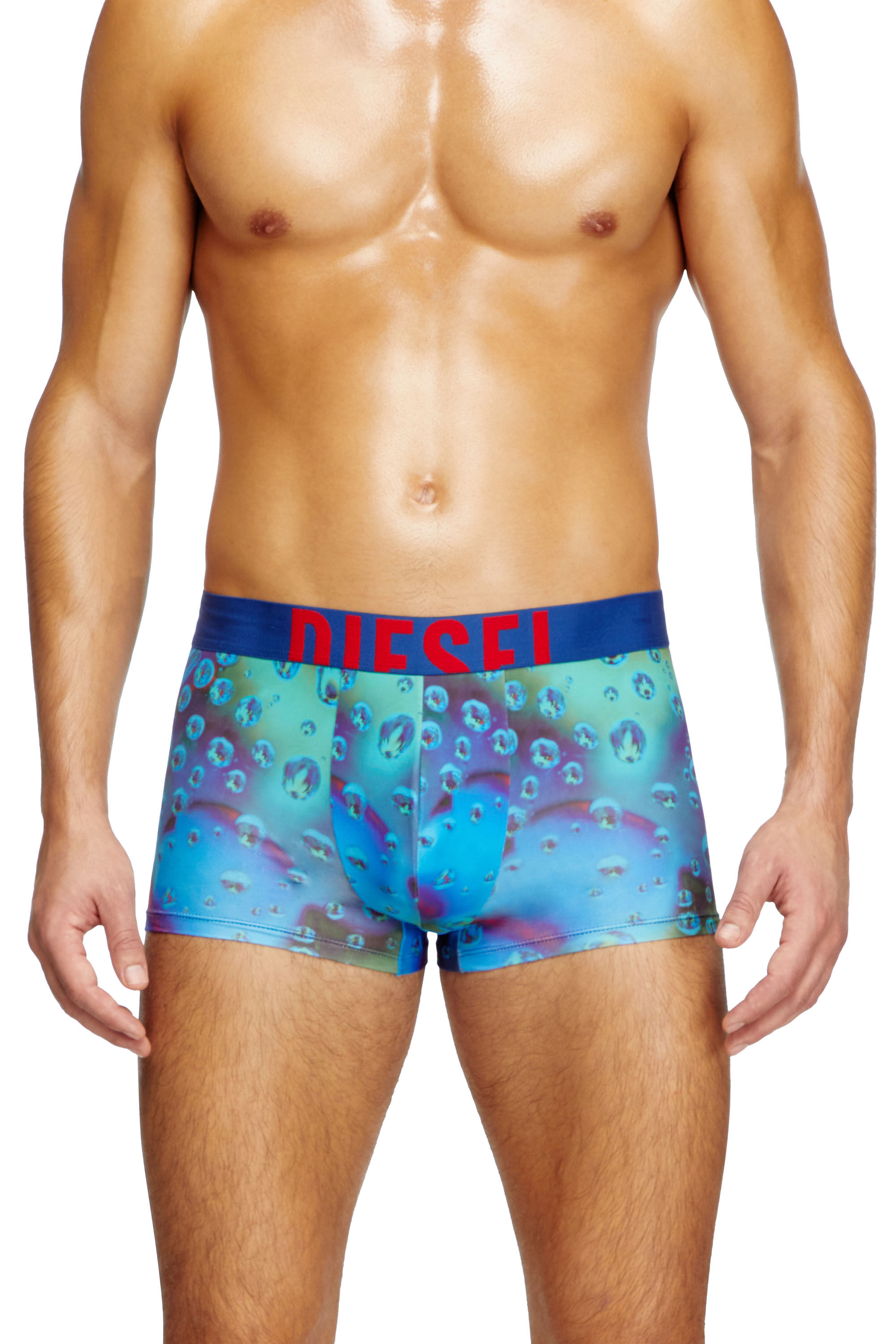Diesel - DAMIEN-D-POP-40, Man's Boxer briefs with acid rain print in Blue - 3