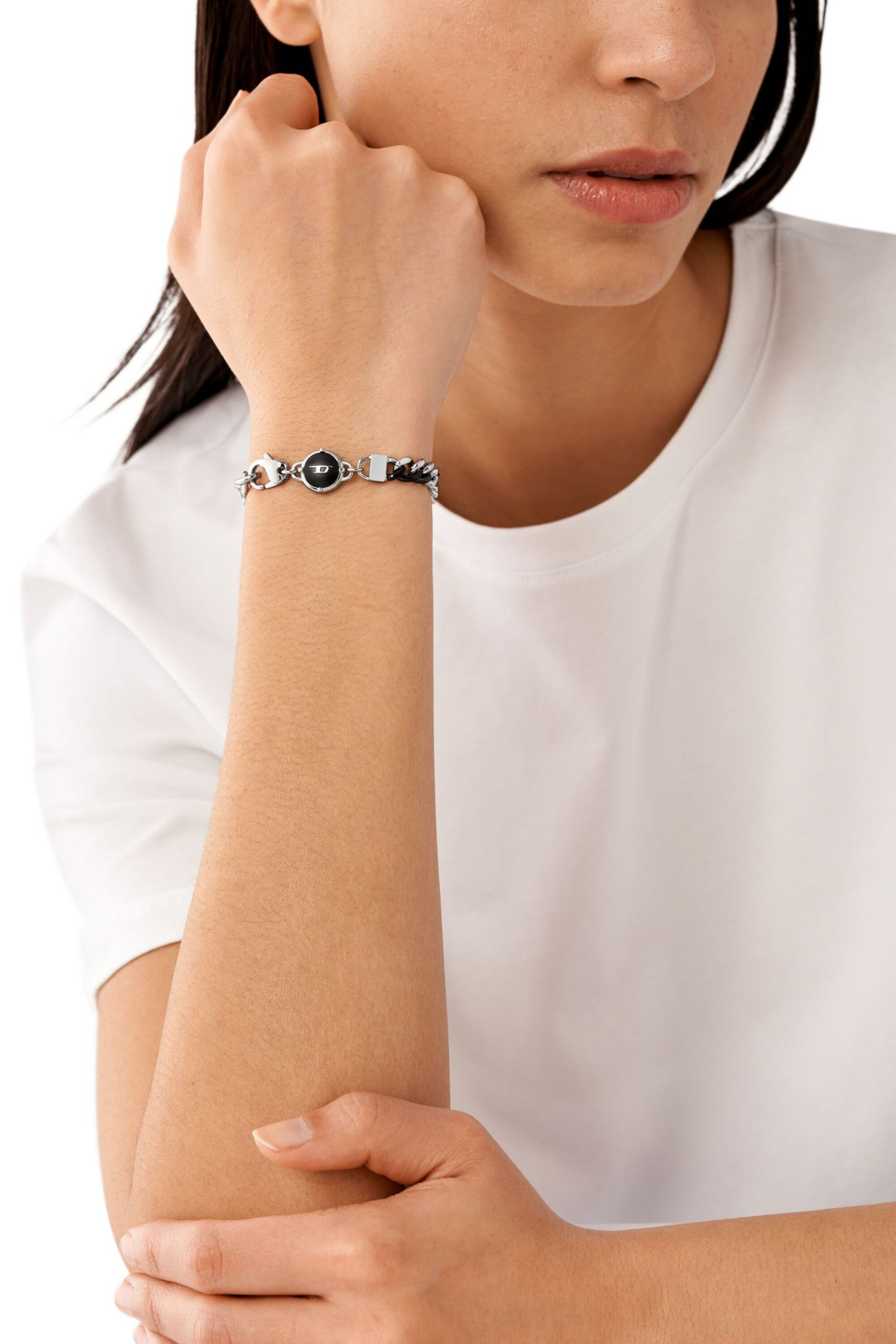 郵送買取 新品5台以上送料無料キャンペーン中！！  Women's Silver | bracelet chain steel stainless Two-Tone アクセサリー