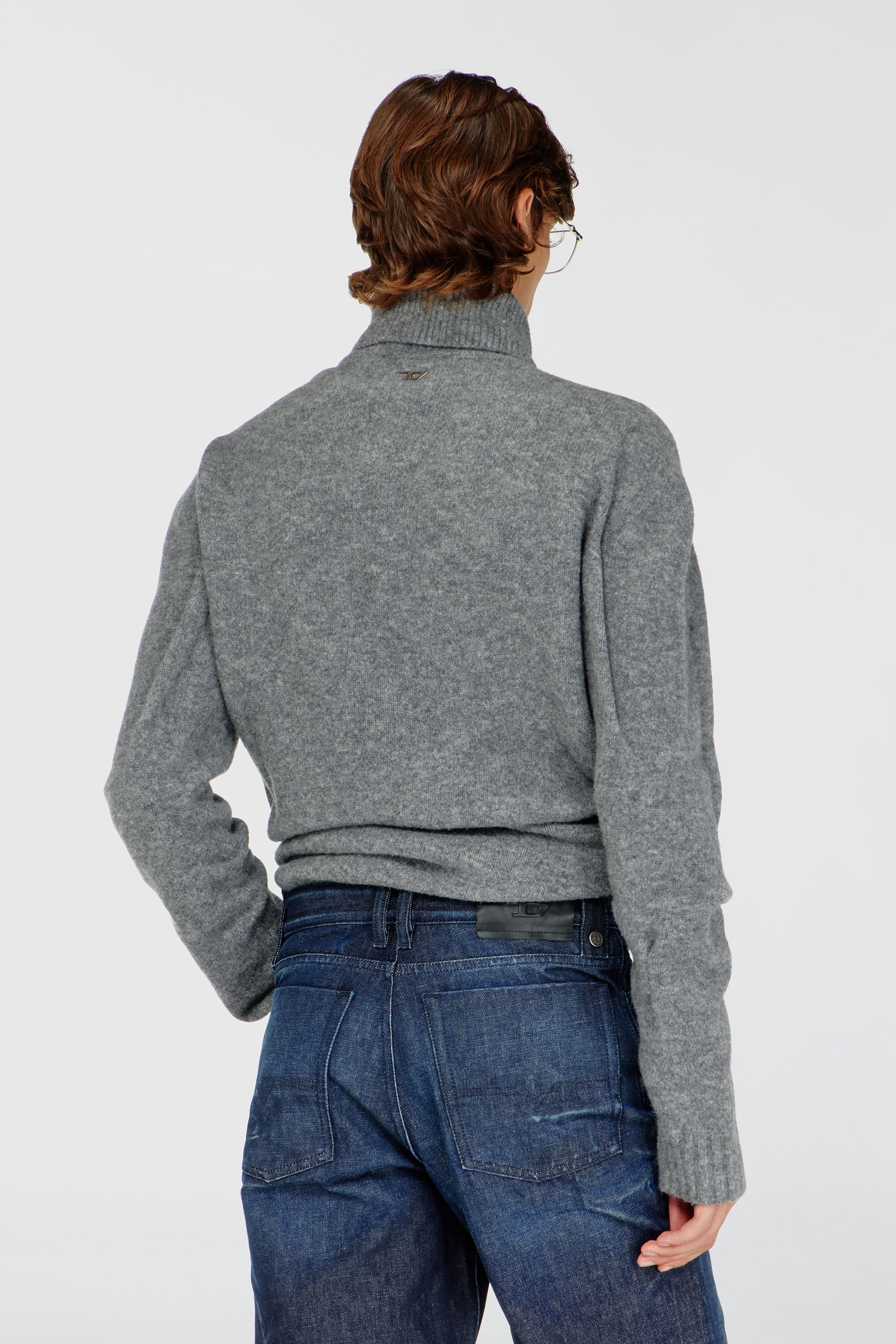 Diesel - K-ANDREW, Man's Button-neck jumper in wrinkled boiled knit in null - 4