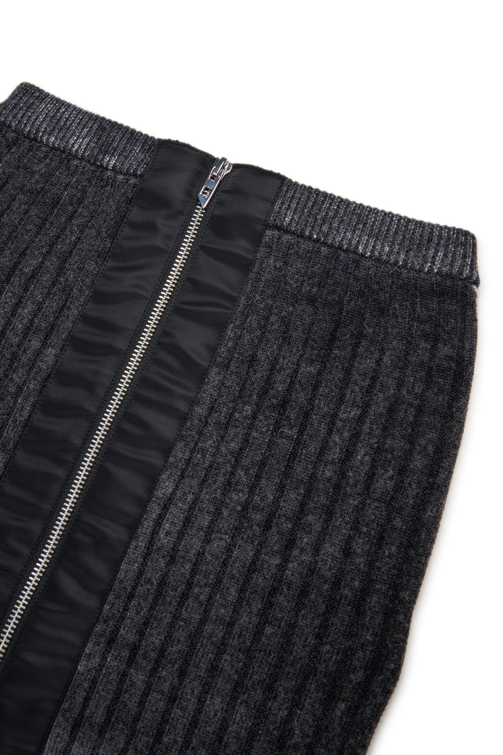 Diesel - GMASI, Woman's Wool skirt with central zipper in Black - 3