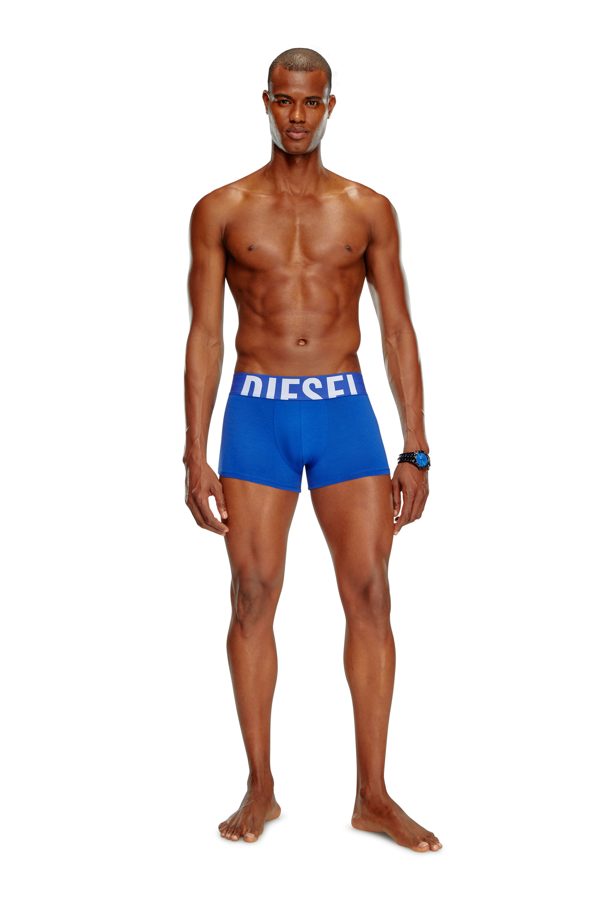 Diesel - UMBX-DAMIENTHREEPACK-5.5EL, Man's Three-pack boxer briefs in stretch cotton in White/Blue - 1