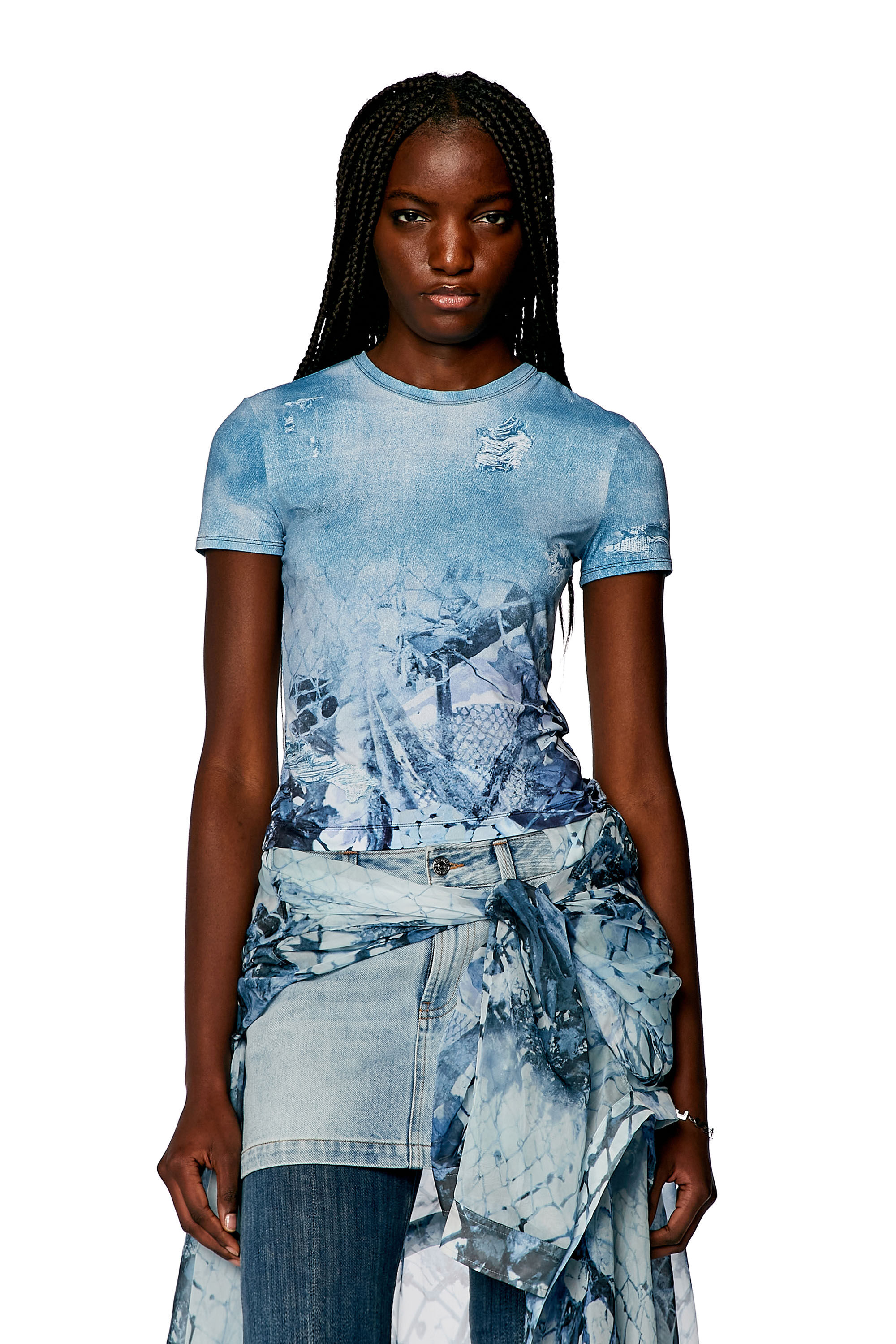 Diesel - T-UNCSKI, Light Blue - Image 5