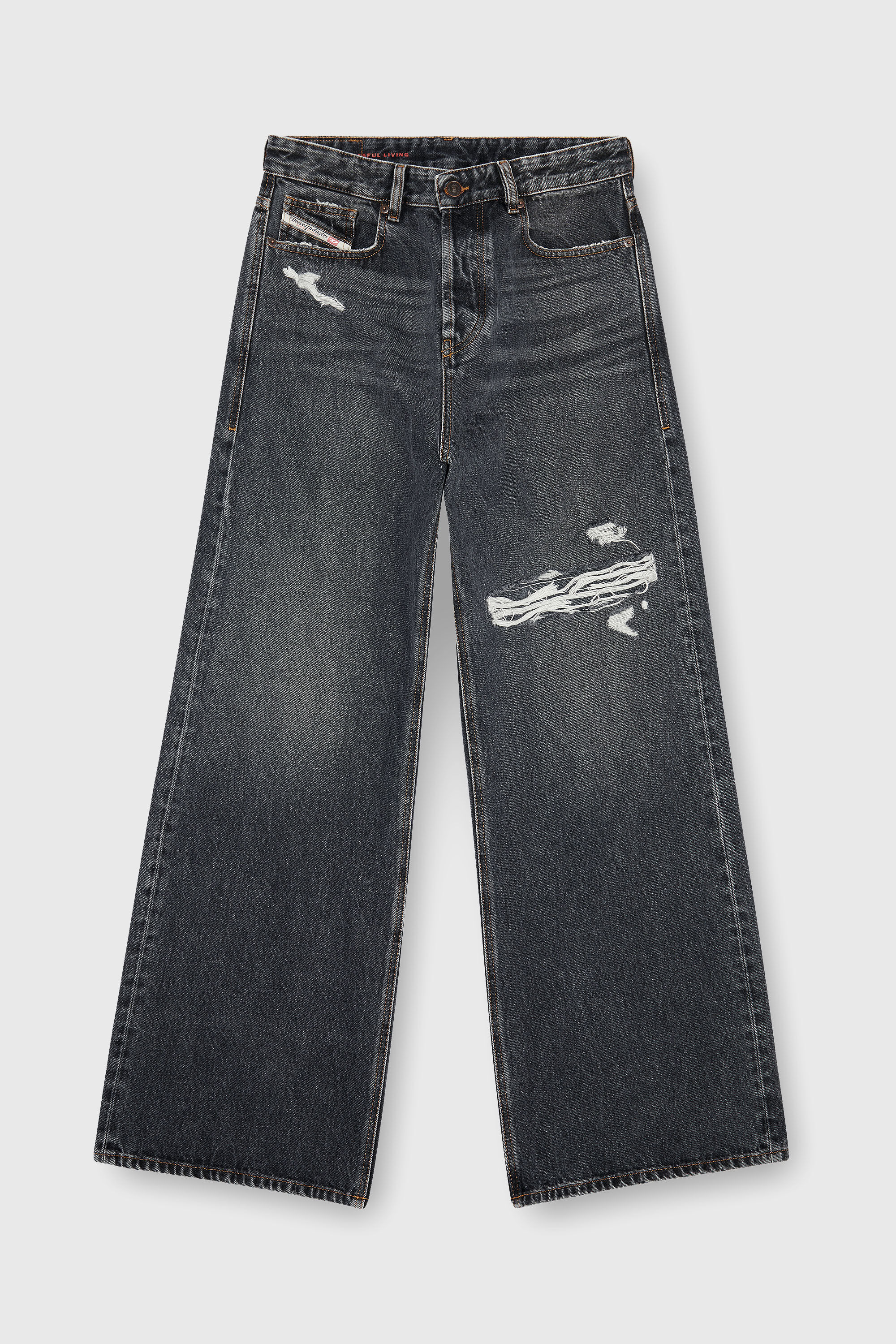 Diesel - Unisex's Relaxed Jeans 1996 D-Sire 007F6, Black/Dark grey - 6