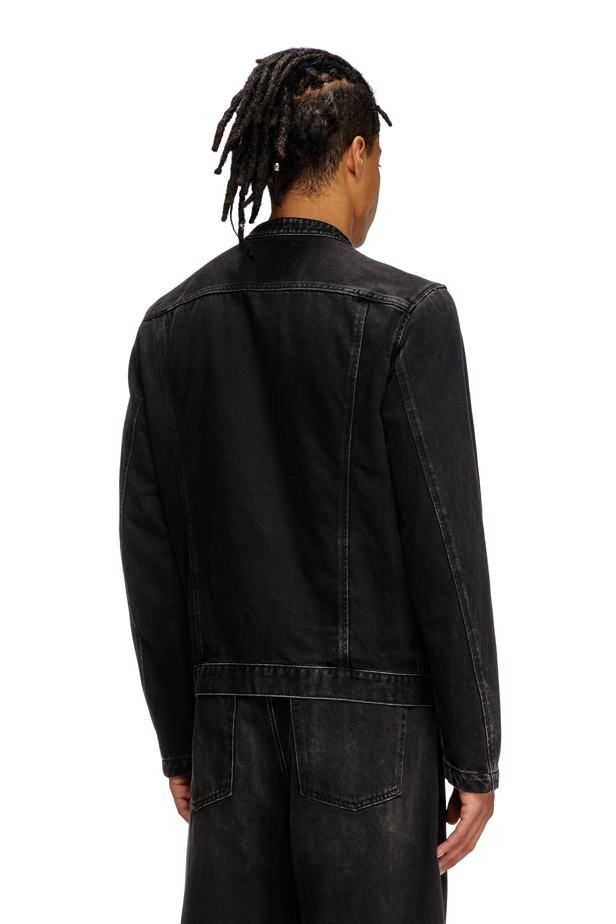 【メーカー直売】の商品をすべて in jacket Racer Moto Men's clean-wash Diesel | Black | Denim ジャケット・アウター