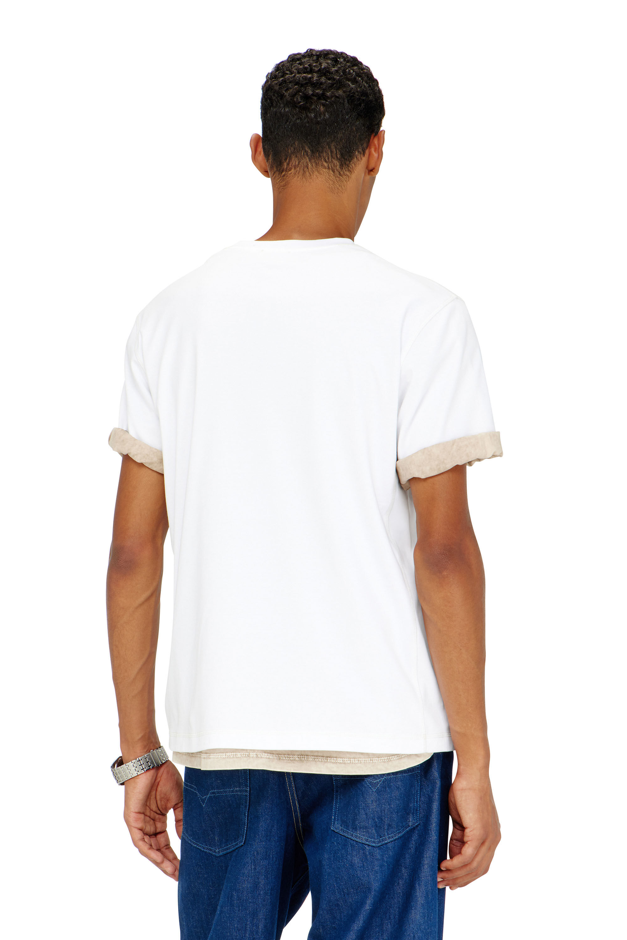 Diesel - T-MADJUST-TR, Man's Regular T-shirt with crew neck and Oval D in White - 4