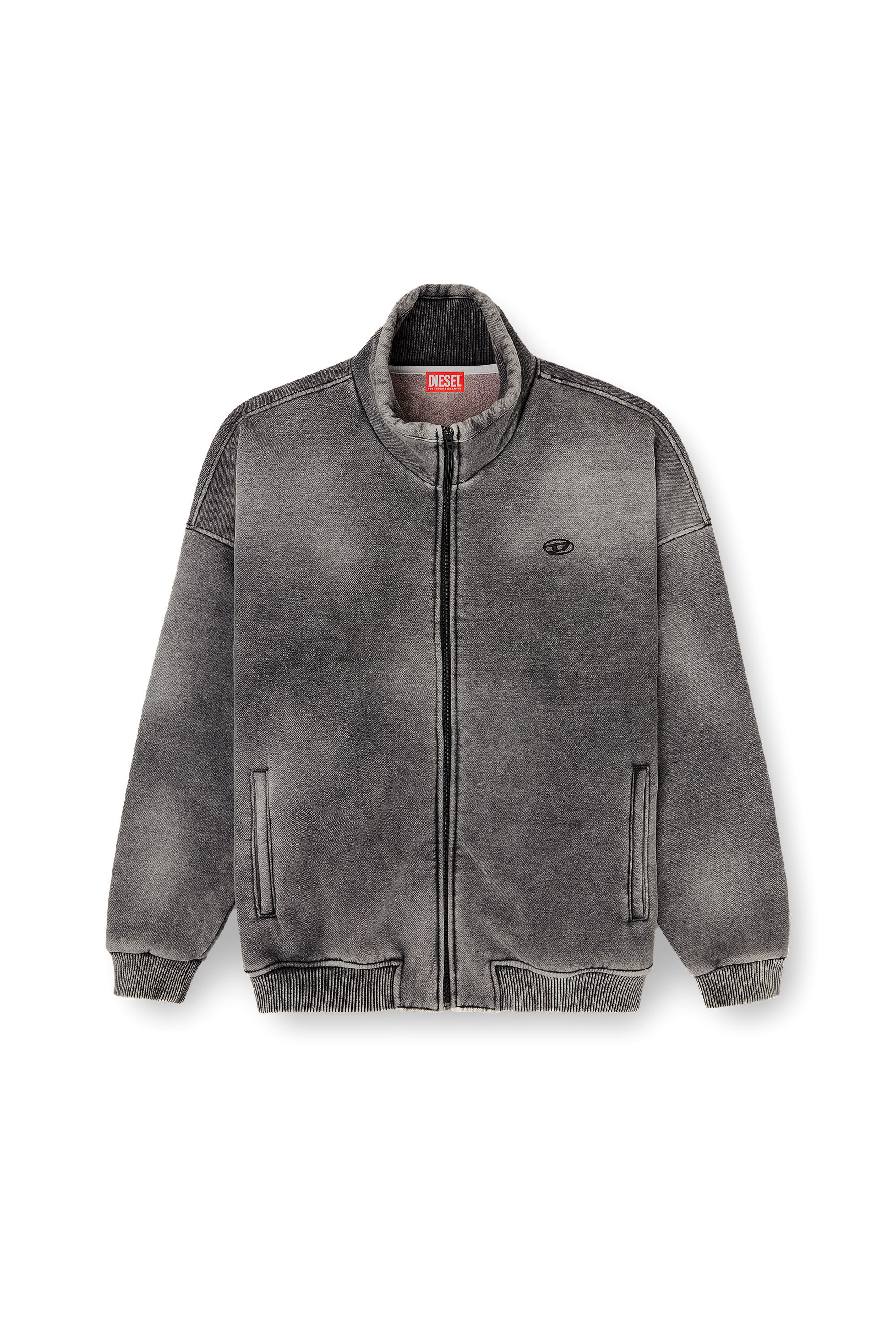 d*4様 archive diesel flare sleeve jacket Men's Denim blazer with craquelé coating | Black | Diesel