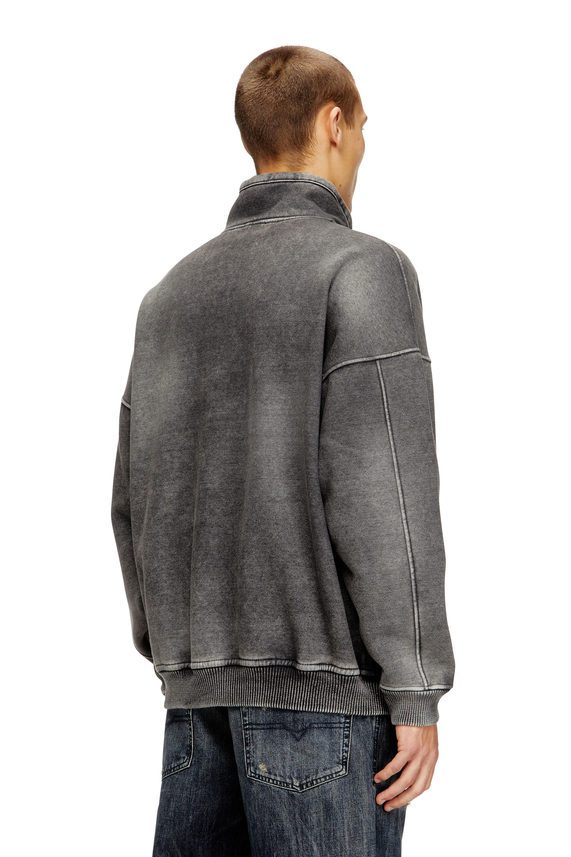 d*4様 archive diesel flare sleeve jacket Men's Jacket in devoré denim with logo | Multicolor | Diesel
