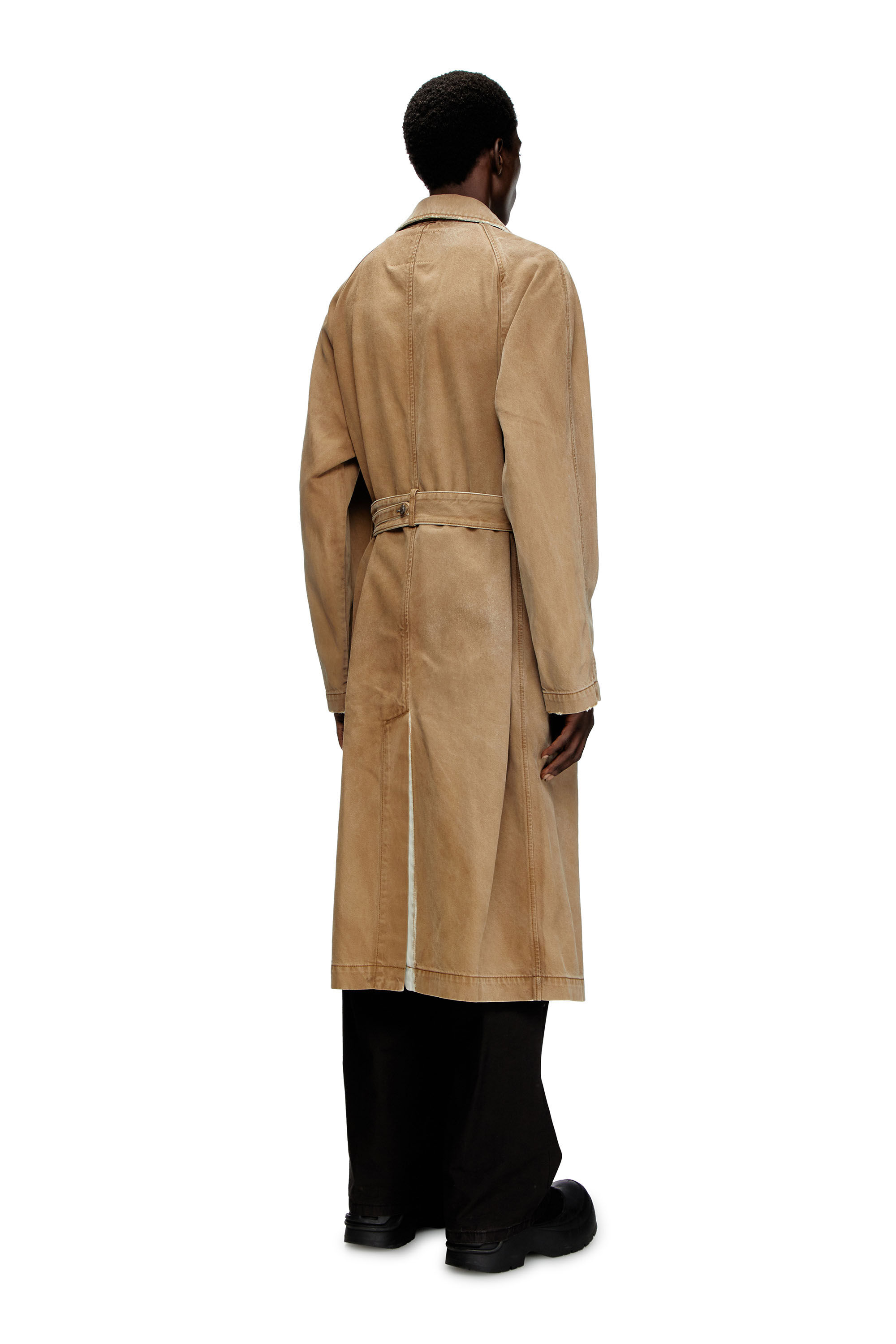 Diesel - D-DELIRIOUS-D, Unisex's Trench coat in overdirt denim in Light Brown - 4