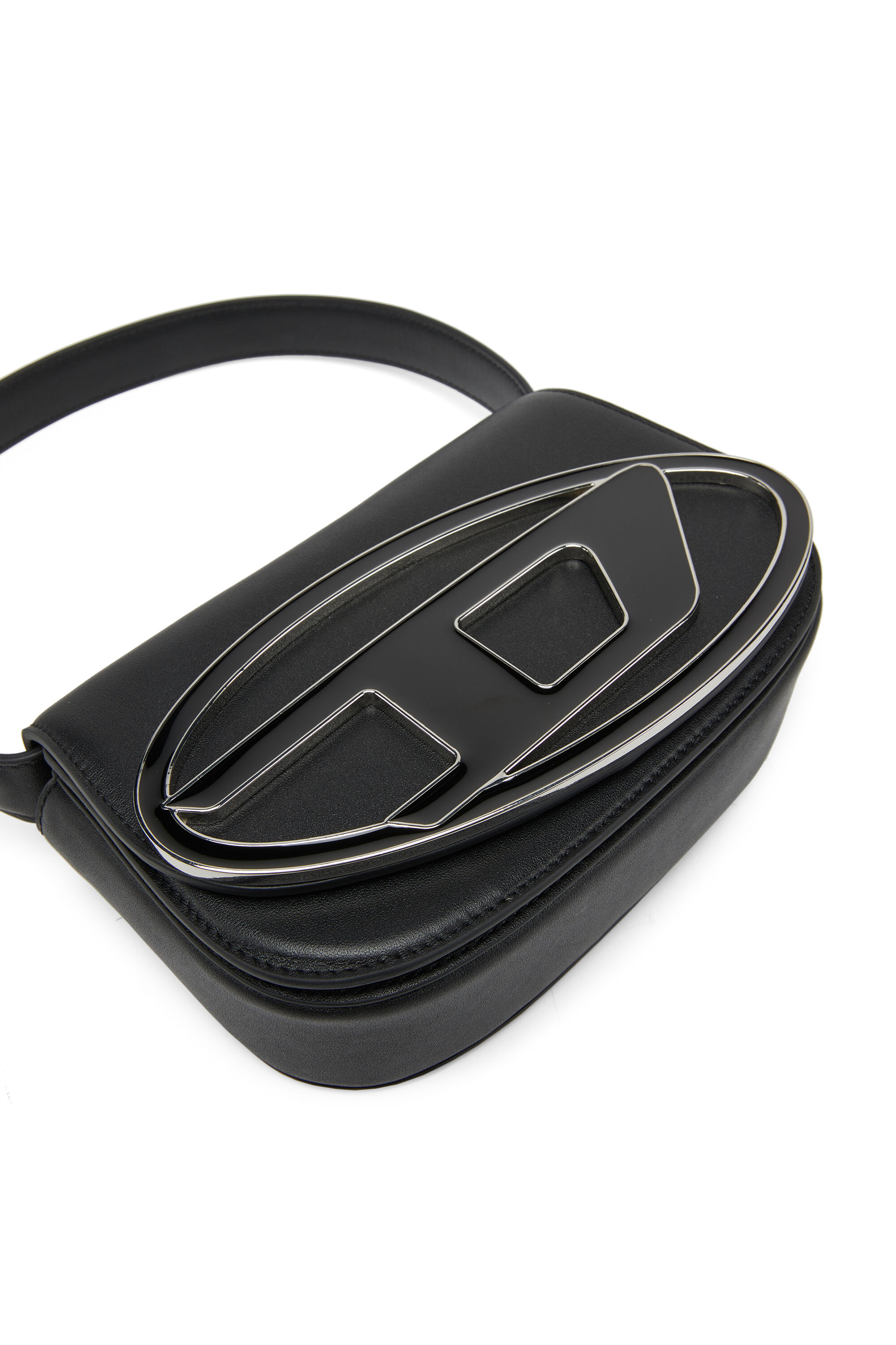 【6/30まで】DIESEL バッグ ブラック 黒 ビッグロゴ 1DR Women's 1DR-Iconic shoulder bag in nappa leather | Black | Diesel