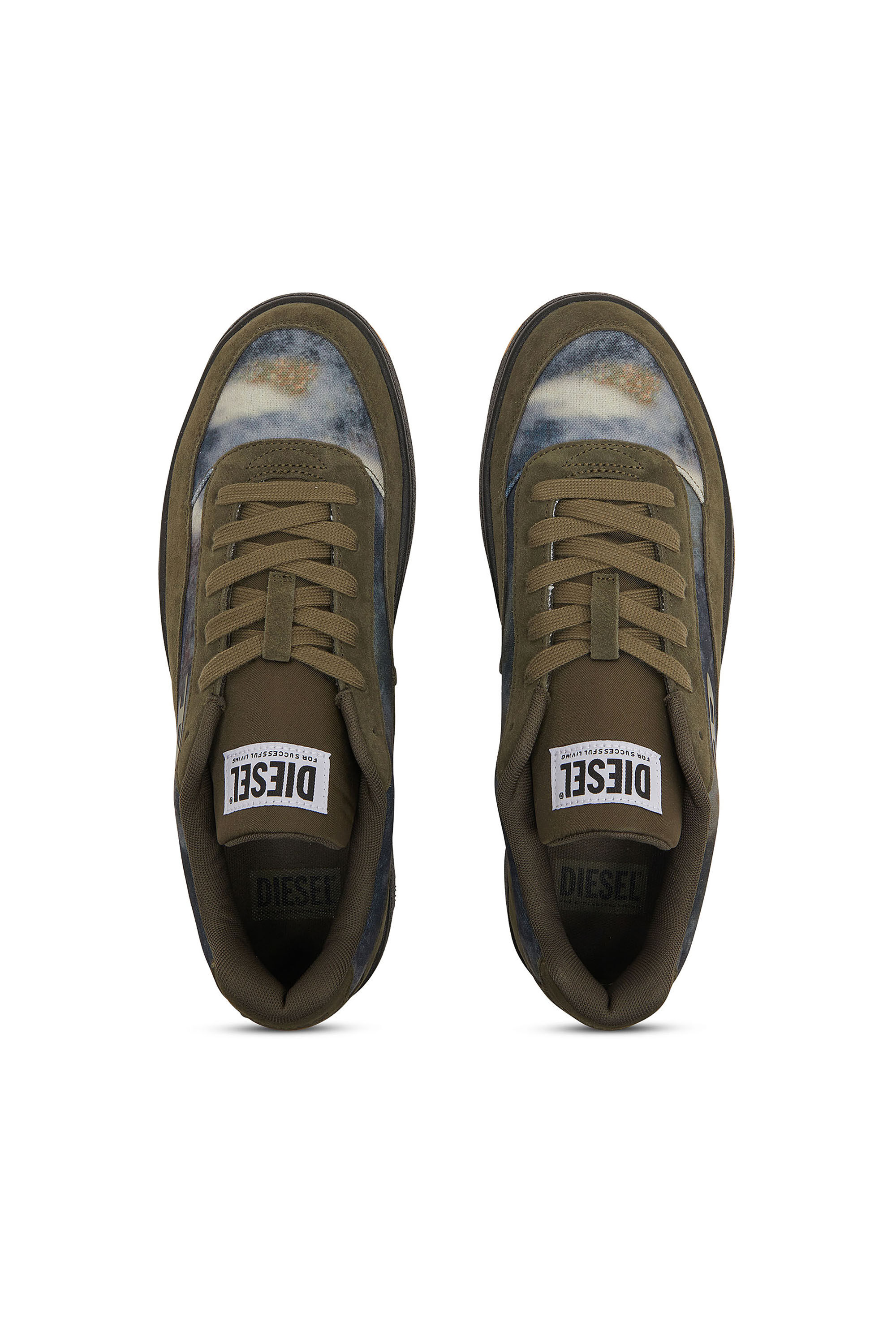 Diesel - S-TRACKER-D LOW, Man's S-Tracker-D leather lace-up shoes in Green/Blue - 4