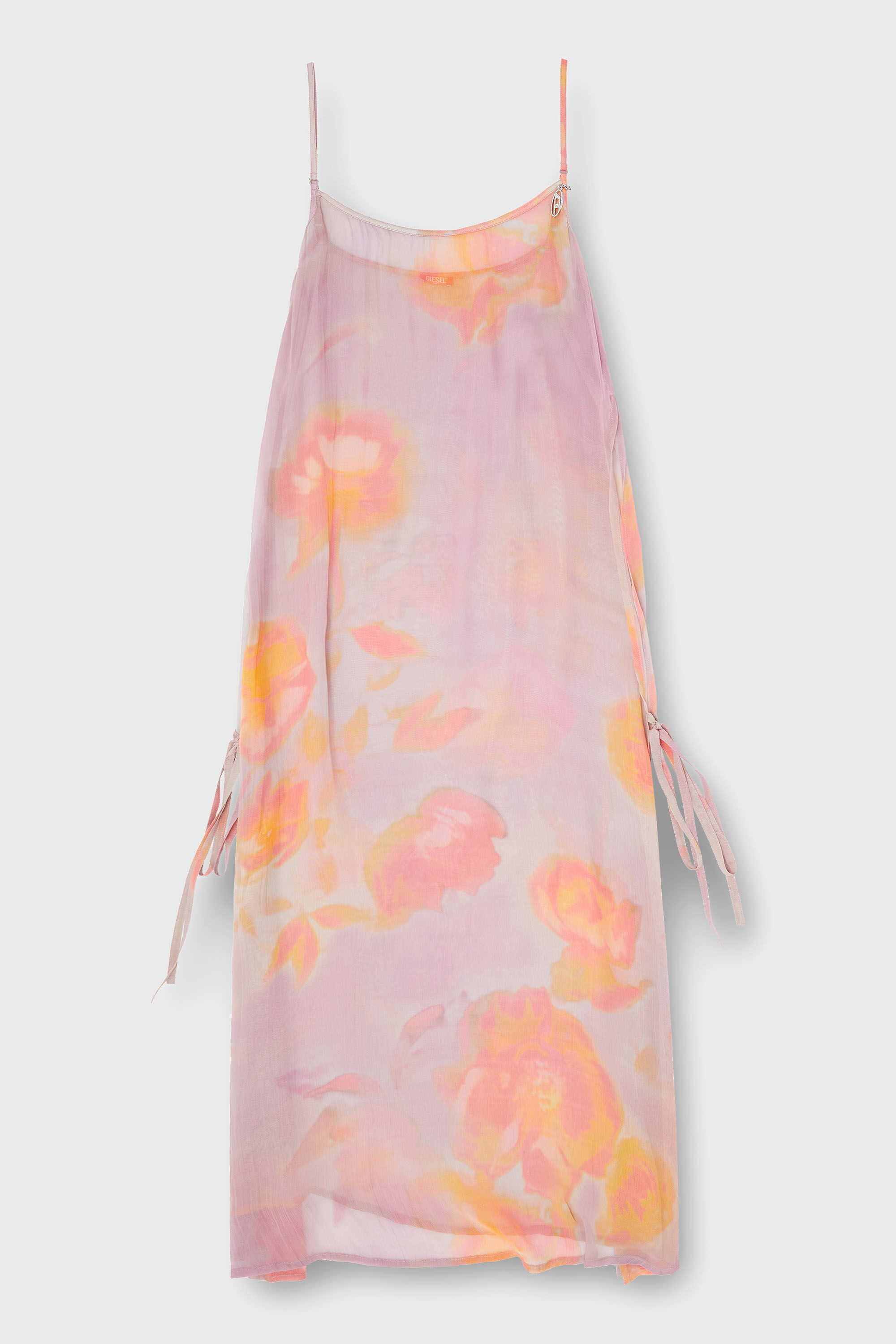 Diesel - VANYA-UTLT, Woman's Beach cover-up dress in floral chiffon in Lilac - 5