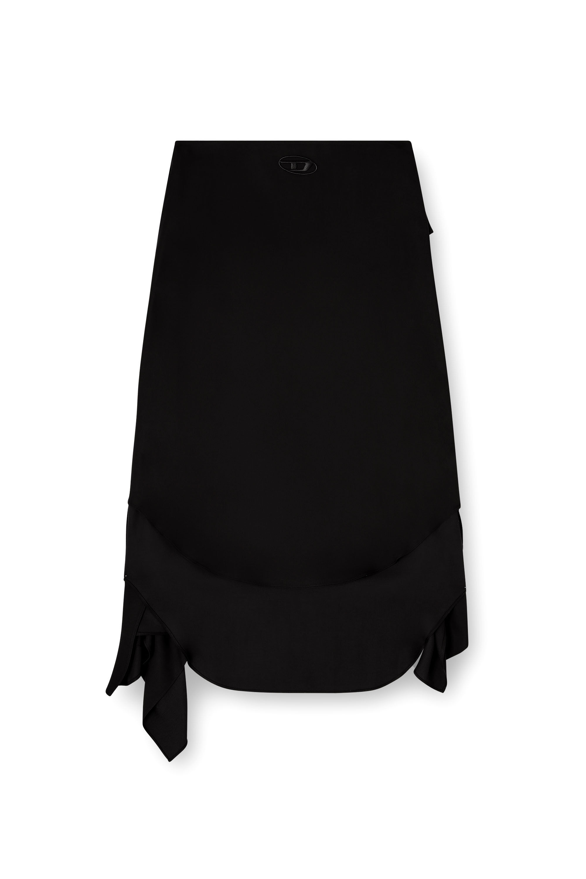 Diesel - O-TALI, Woman's Skirt in fluid cupro with front knot in Black - 2