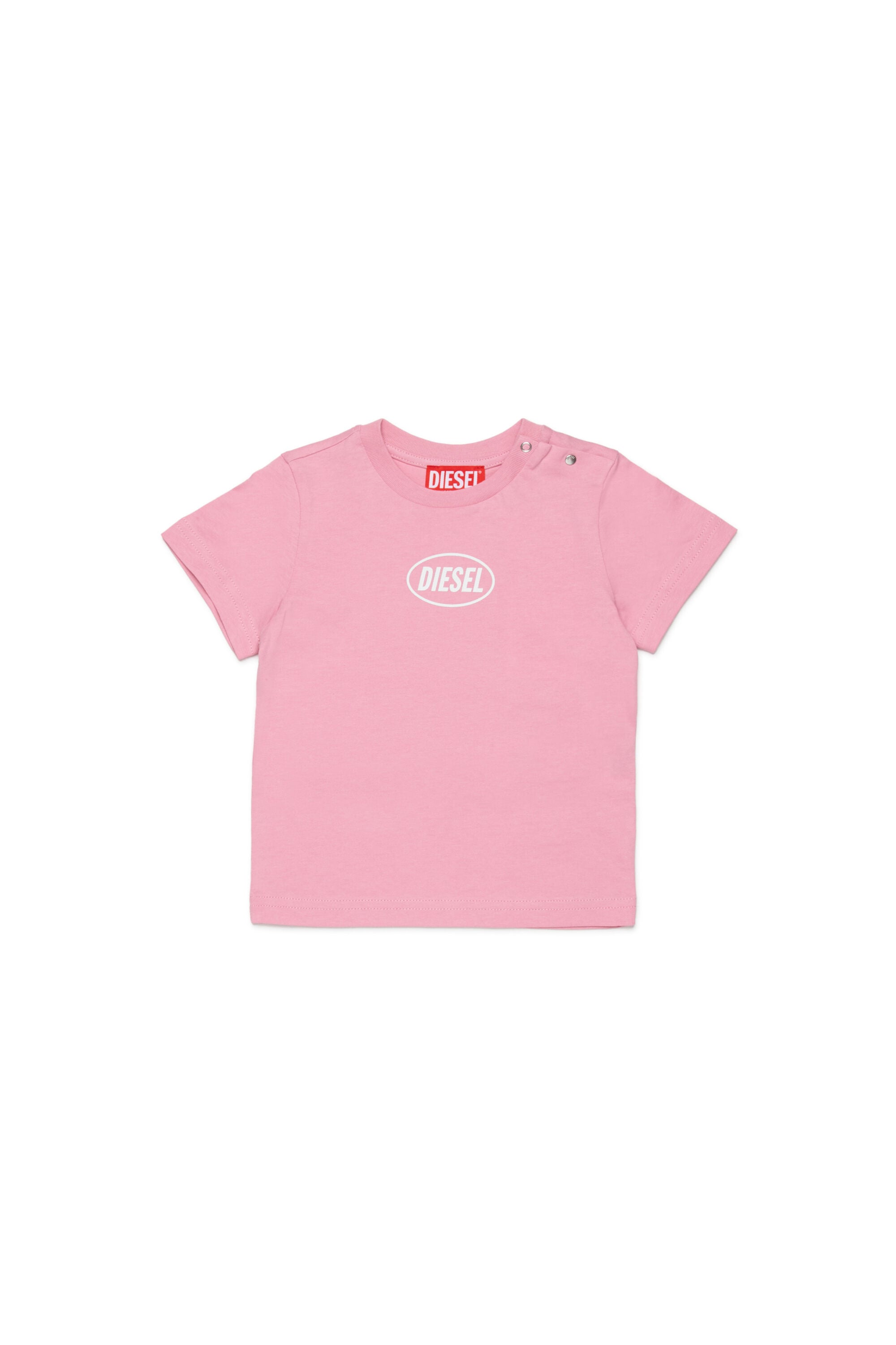 Diesel - TOLPYB, Unisex's Cotton T-shirt with logo in Pink - 1