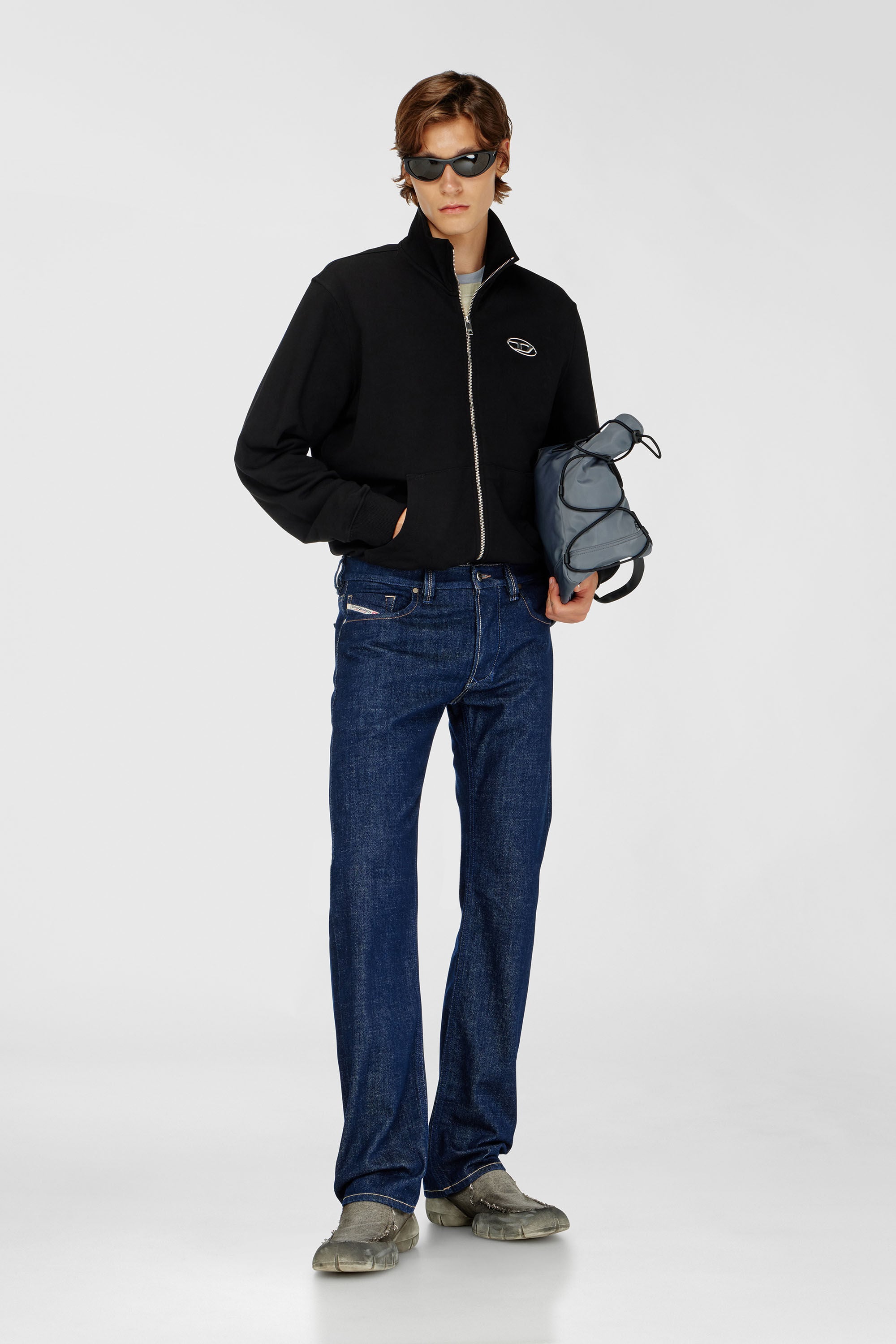 『DIESEL』 スカジャン　J-SMOAK-EMBRO リバーシブル　黒　S Men's Zip-up sweatshirt with metallic logo | Black | Diesel KR