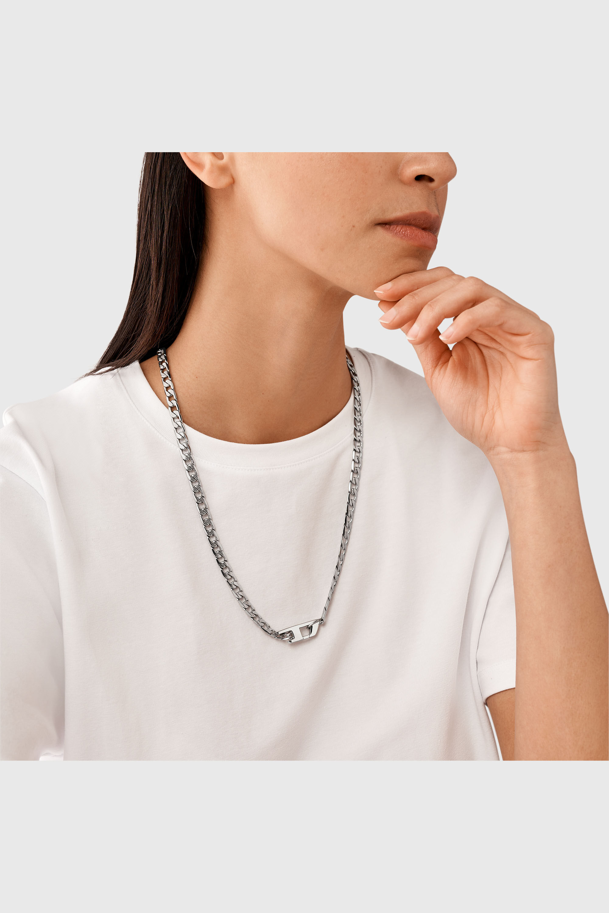 Women's Stainless steel chain necklace | Silver | Diesel {{Country}}