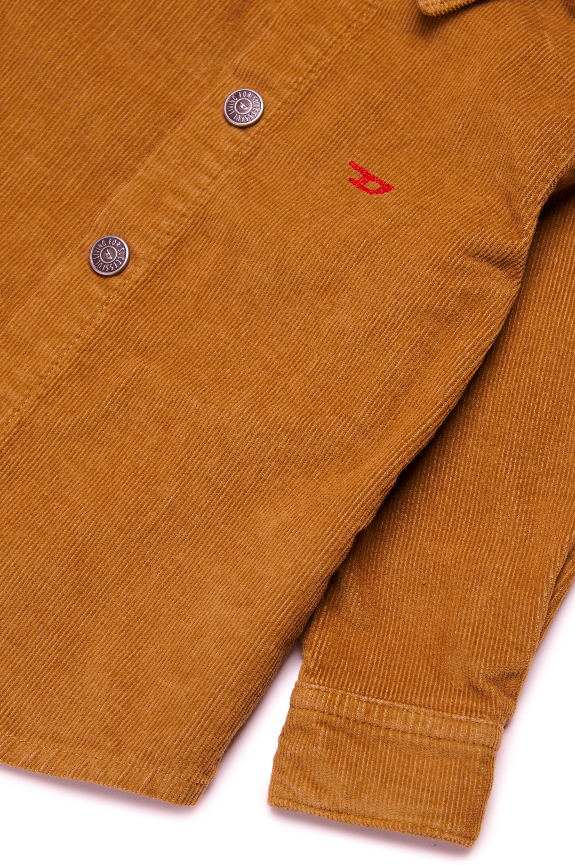 Diesel - CHIPYB, Man's Corduroy shirt with small D logo in Brown - 4