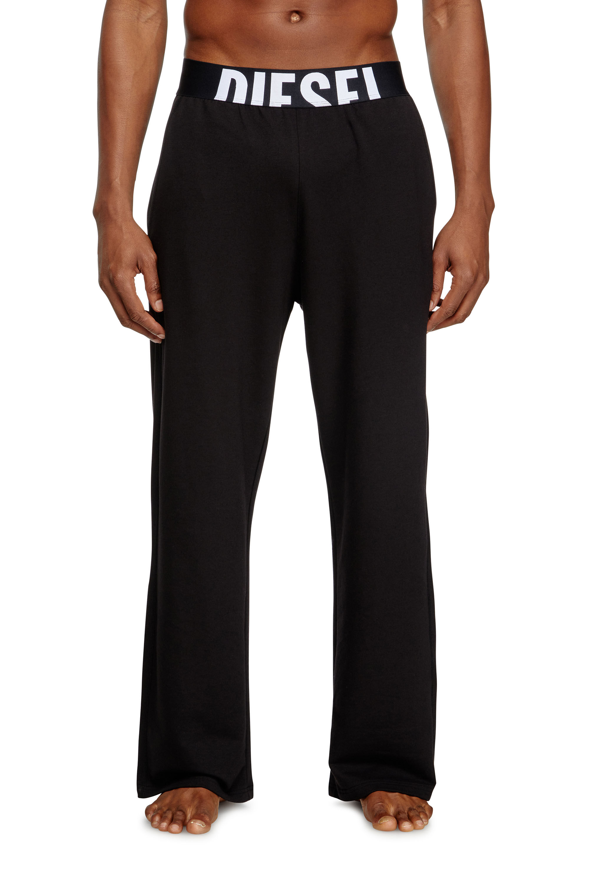Diesel - NOLAN-D-POP, Man's Pyjama pants with cut-off logo in Black - 1
