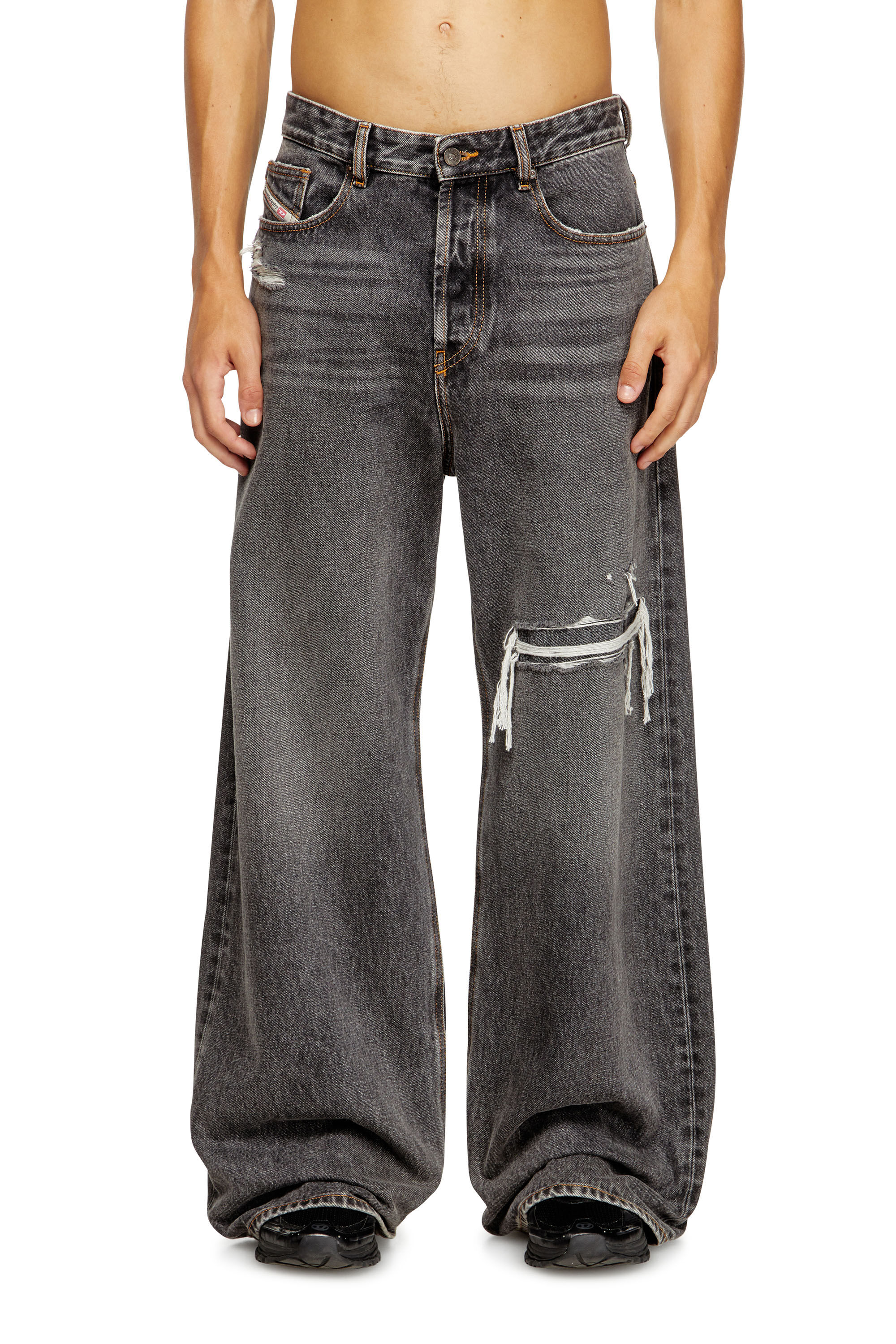 パンツ Relaxed Jeans D-Rise 007f6 D-RISE Man: Oversized Regular Black/Dark grey Jeans | Diesel