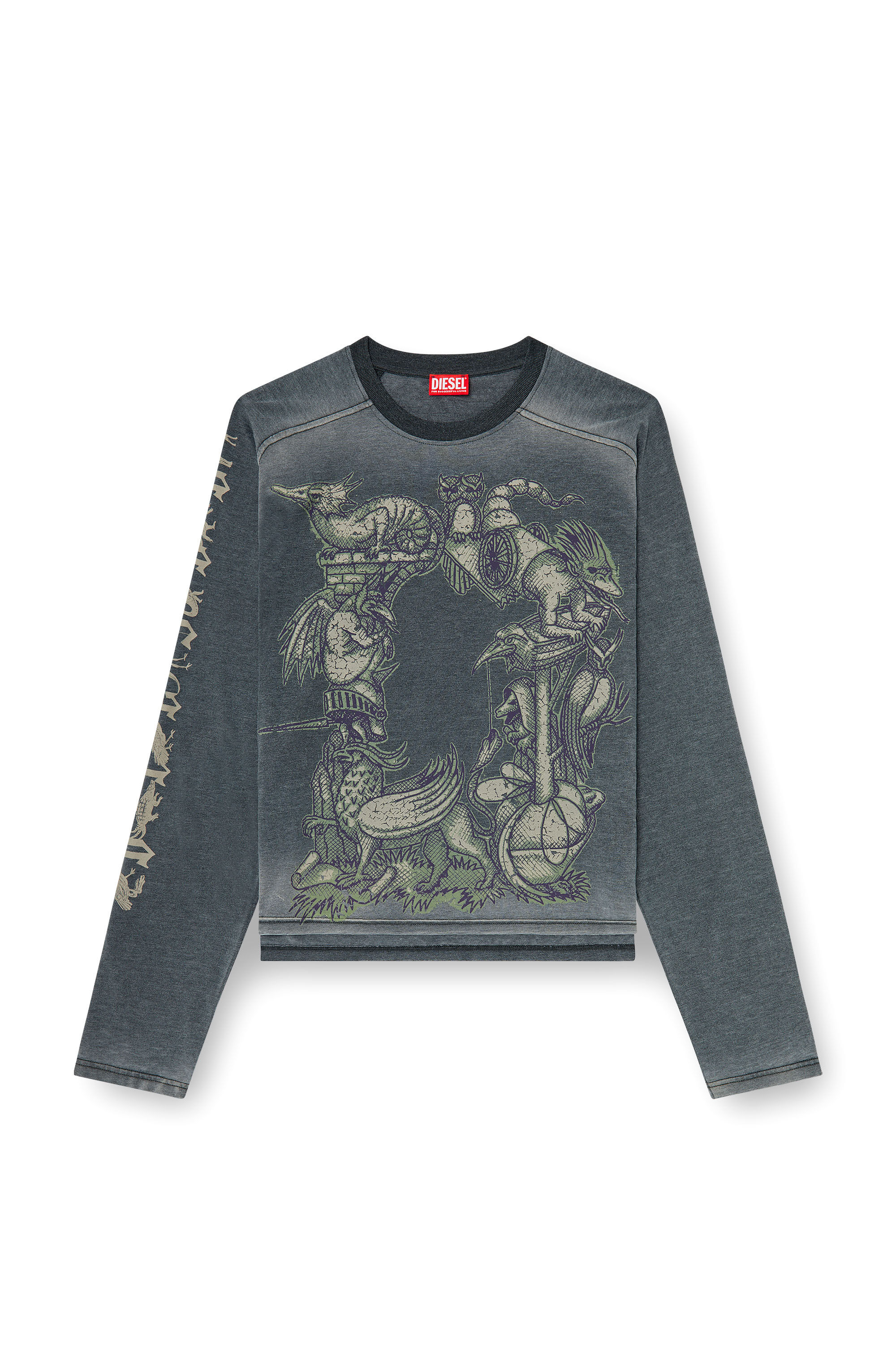 Diesel - T-JORI-A, Man's Long-sleeve T-shirt with graphic motif in Black - 2