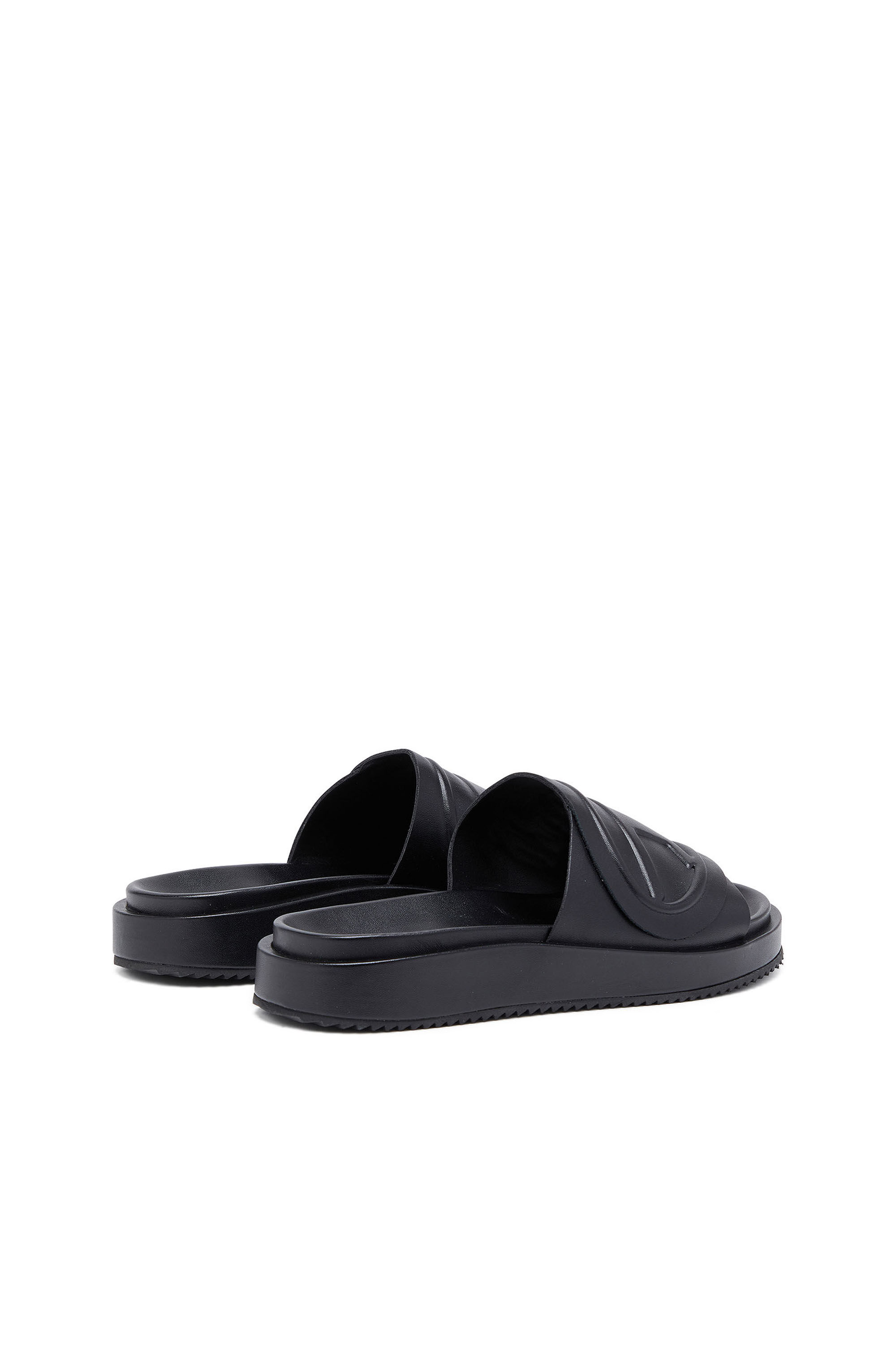 Women s Sa Slide D Slide sandals with Oval D strap Black Diesel