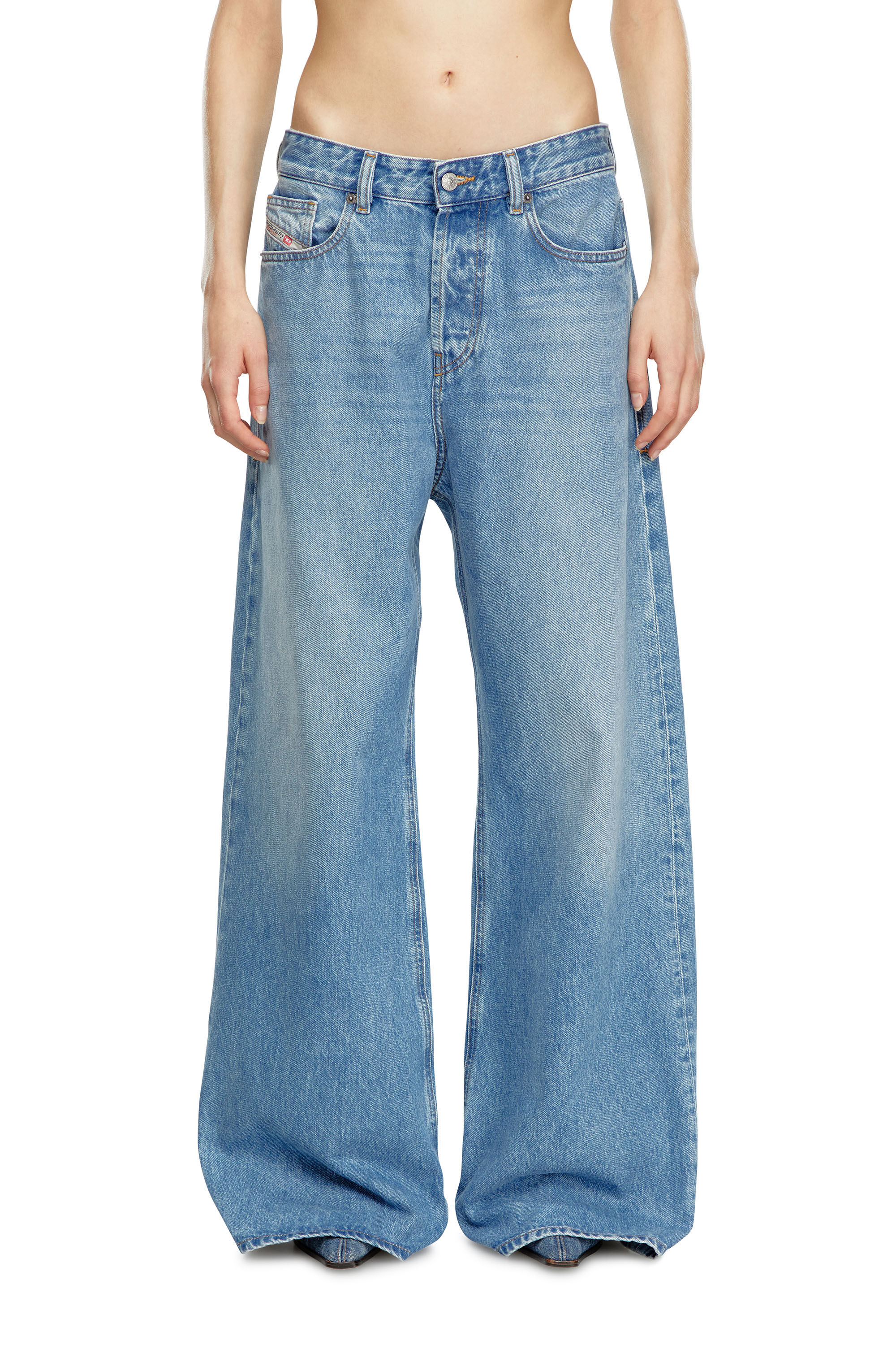 diesel Relaxed Jeans 1996 d-sire デニム 30 1996 D-Sire Women: Cargo Jeans with pockets, medium blue