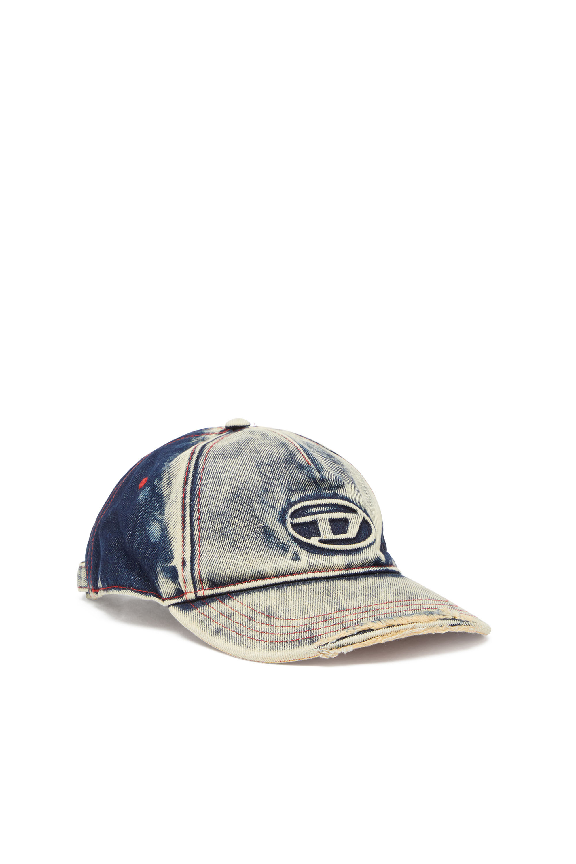 C-SEYMON Man: Baseball cap in treated denim, D logo | Diesel