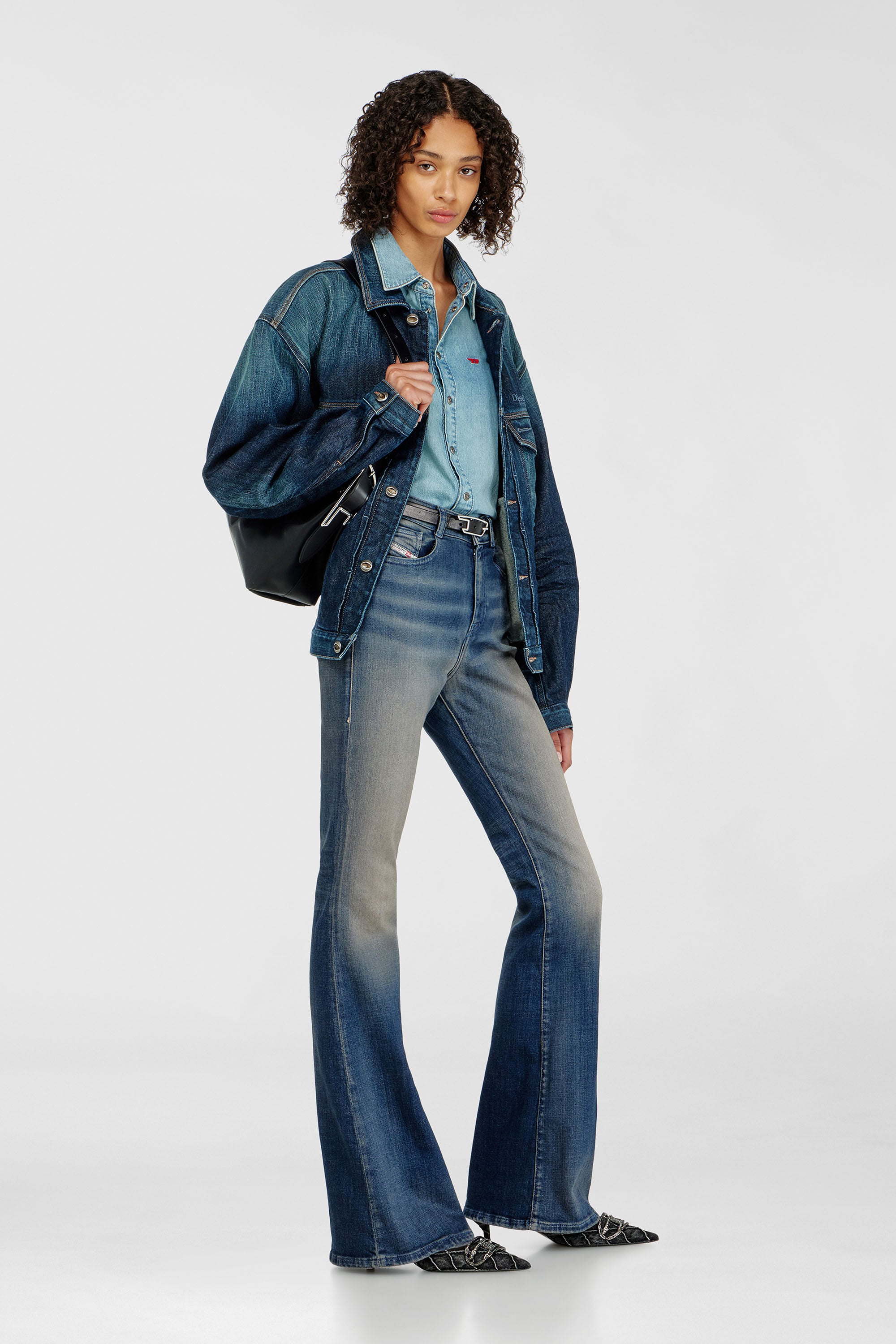 Diesel - Woman's Bootcut Jeans 1973 D-Partt 09P67, Dark Blue - 2