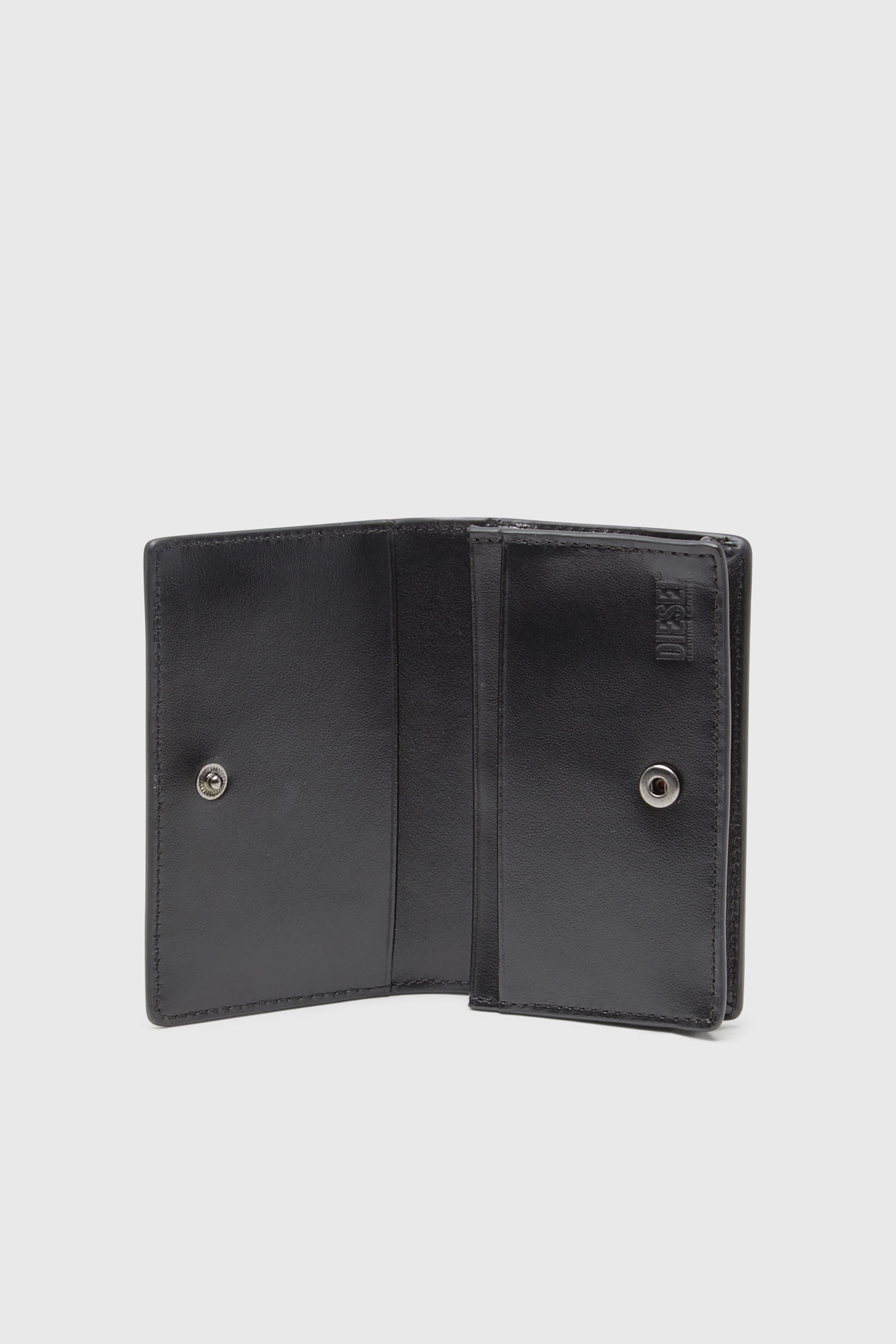 Diesel - HOLI-D CARD HOLDER IV, Man's Compact leather card holder in Black - 3