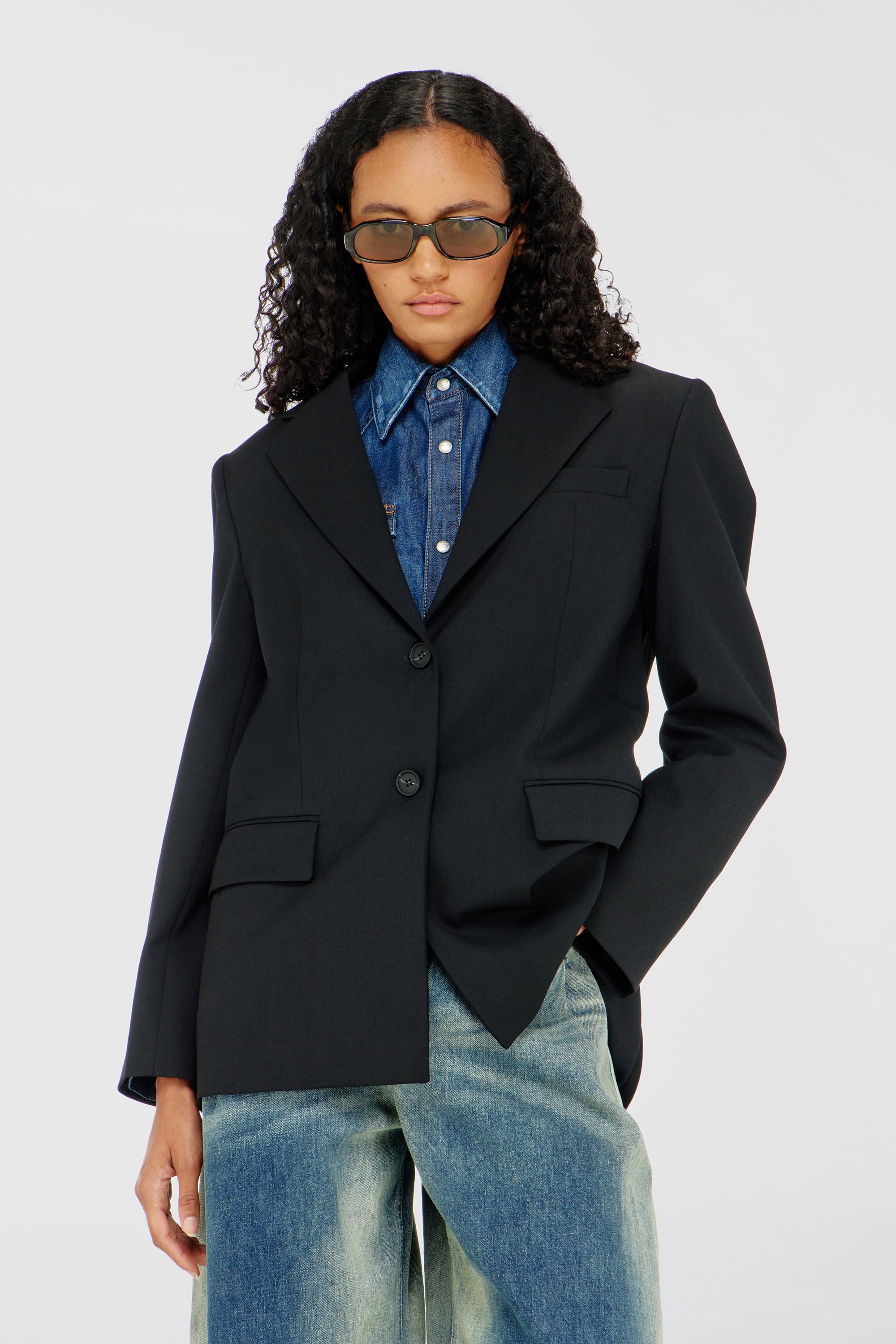 Diesel - G-KESS-R1, Woman's Blazer in wool blend in Black - 3