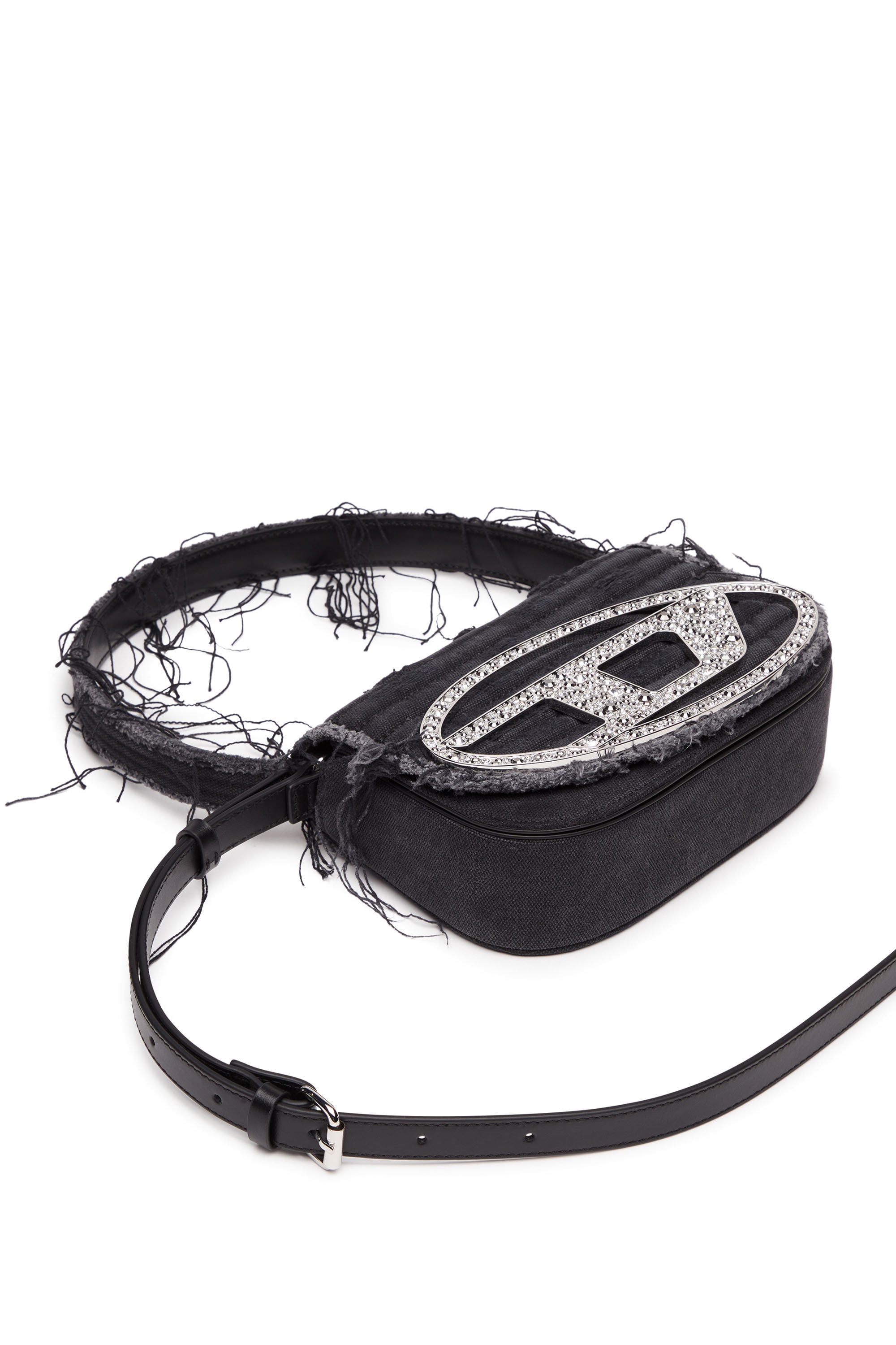 Women's 1DR-Iconic shoulder bag in canvas and leather | Black