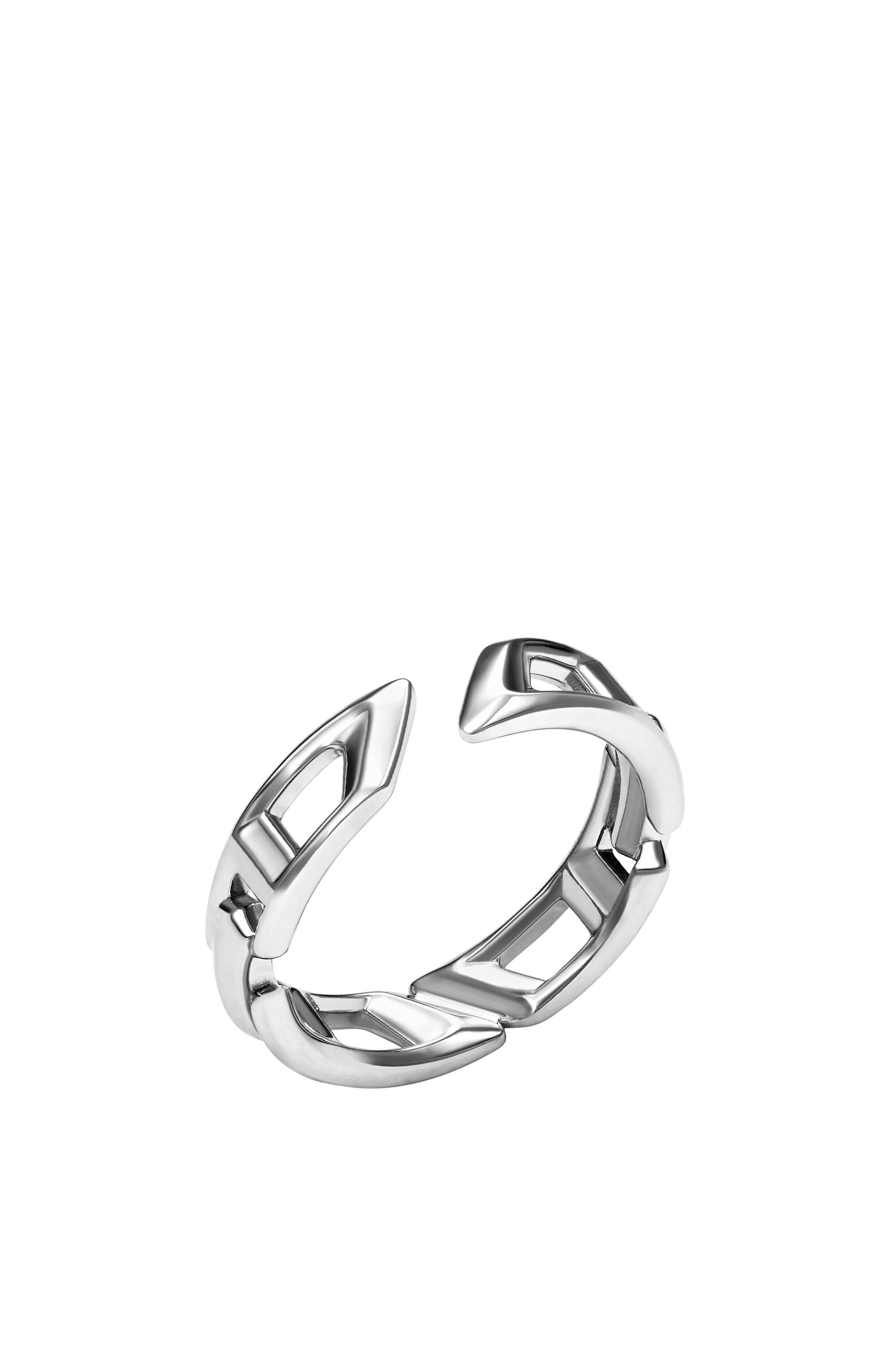 Diesel - DL1349040 STERLING SILVER JEWEL, Unisex's D Logo Sterling Silver Band Ring in Silver - 1