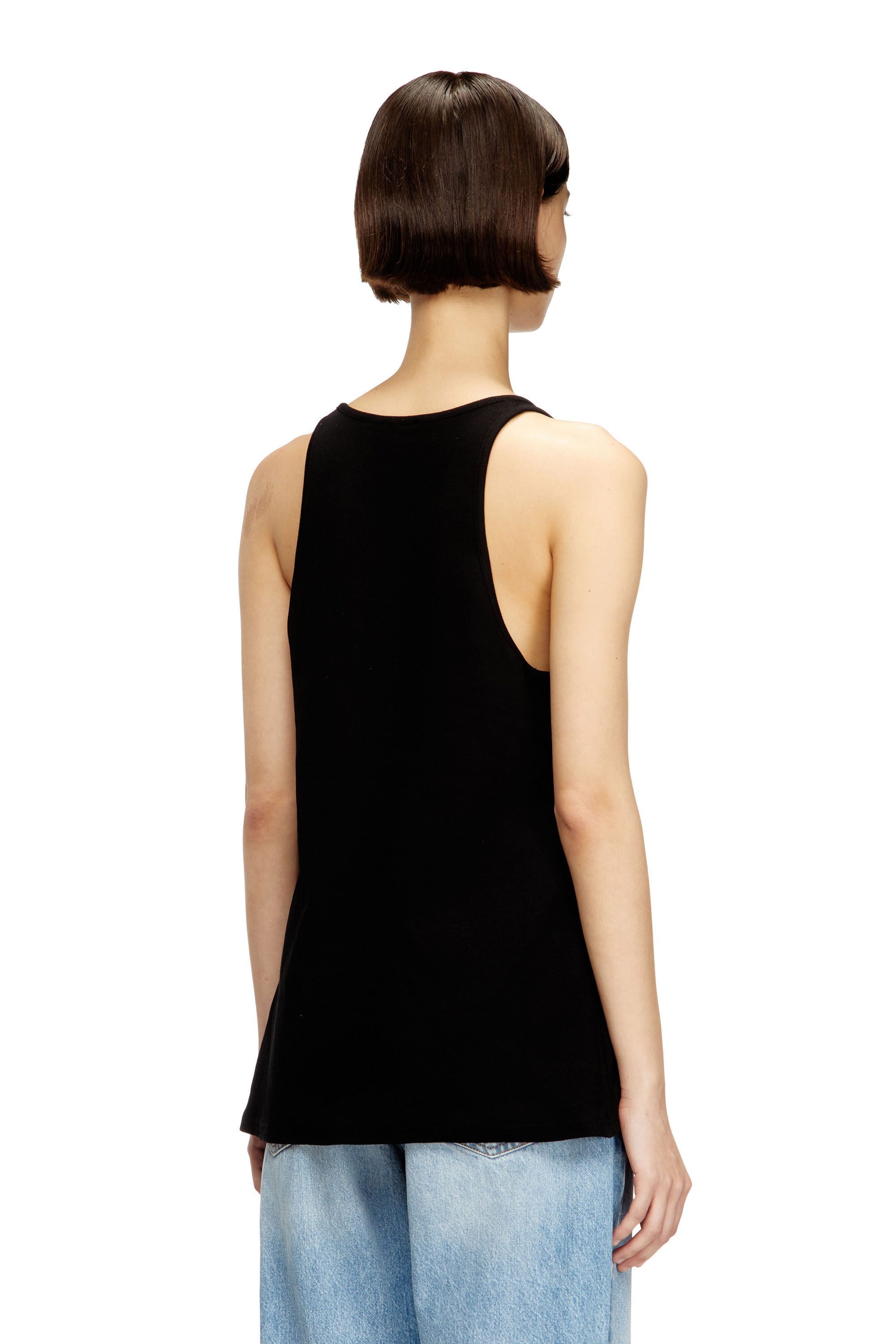 Diesel - T-IPSYA-LKDS, Woman's Ribbed tank with Oval D in Black - 4