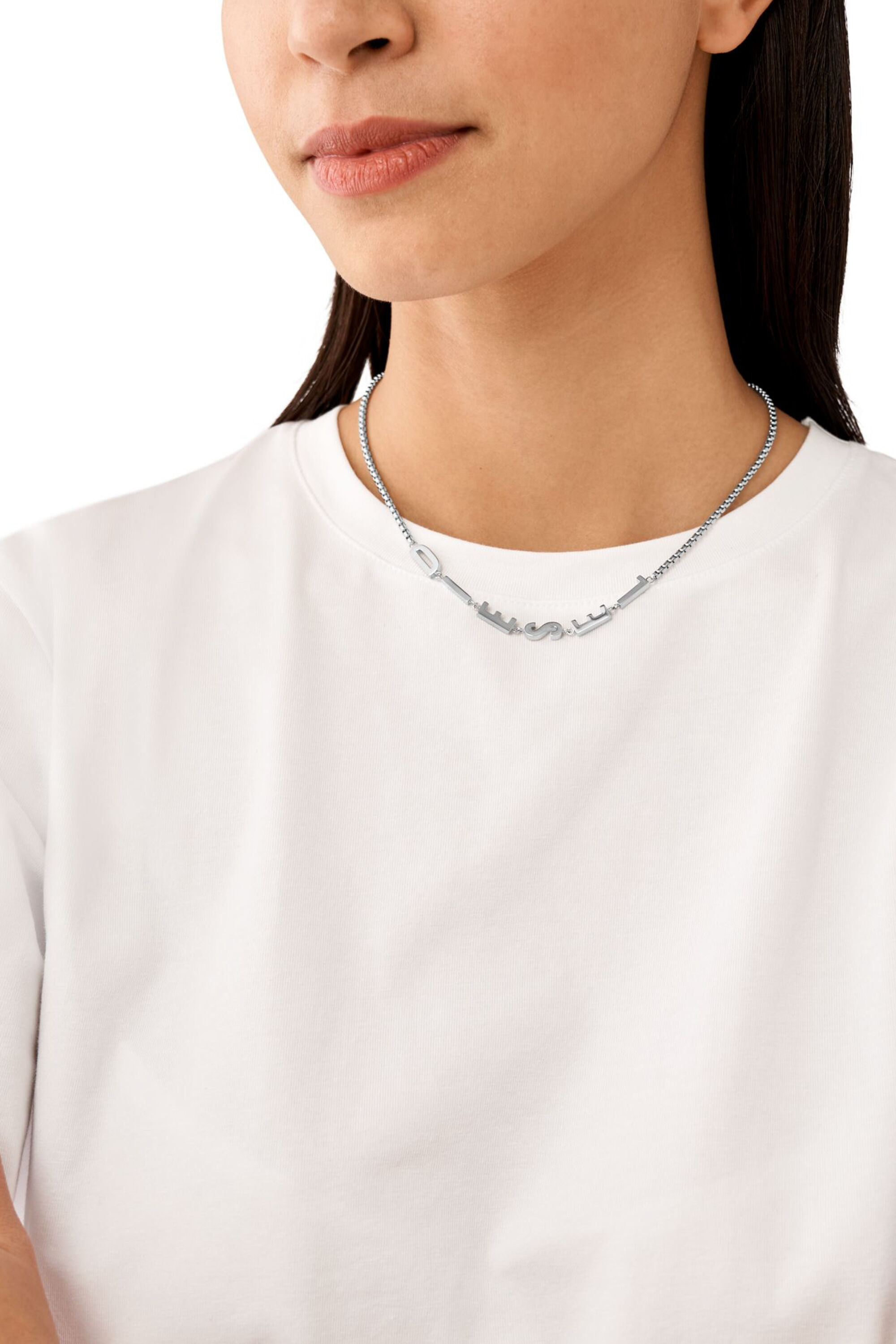 DIESEL ネックレス Dx1497 シルバー Lサイズ DX1497 Stainless steel chain necklace｜シルバー｜ウィメンズ